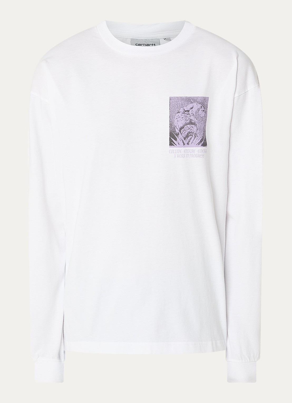 Carhartt WIP Emerge longsleeve met print - voorkant wit