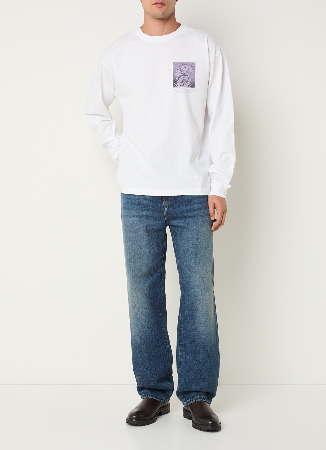Carhartt WIP Emerge longsleeve met print - voorkant 2 wit