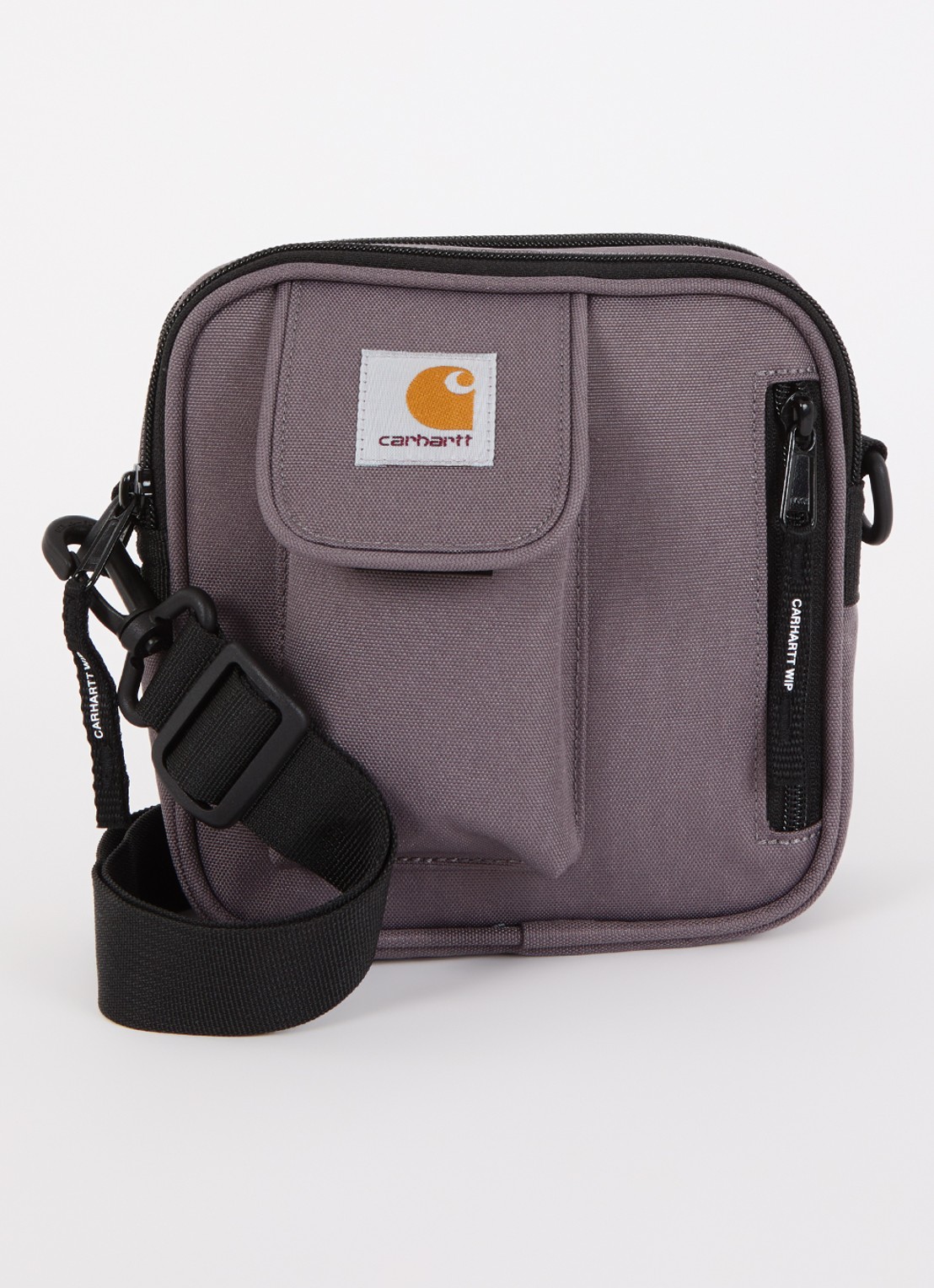 Carhartt WIP Essentials Small crossbodytas met logo - voorkant 2 taupe