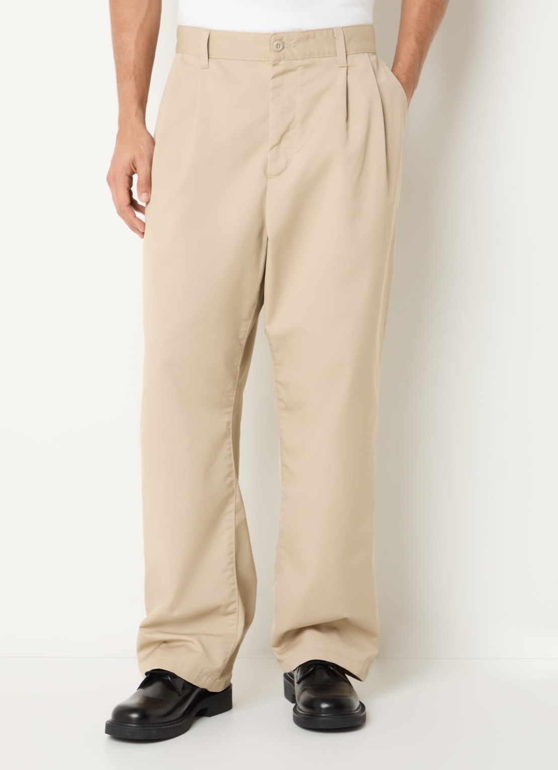 Carhartt WIP Evan loose fit broek met steekzakken - detail 2 beige