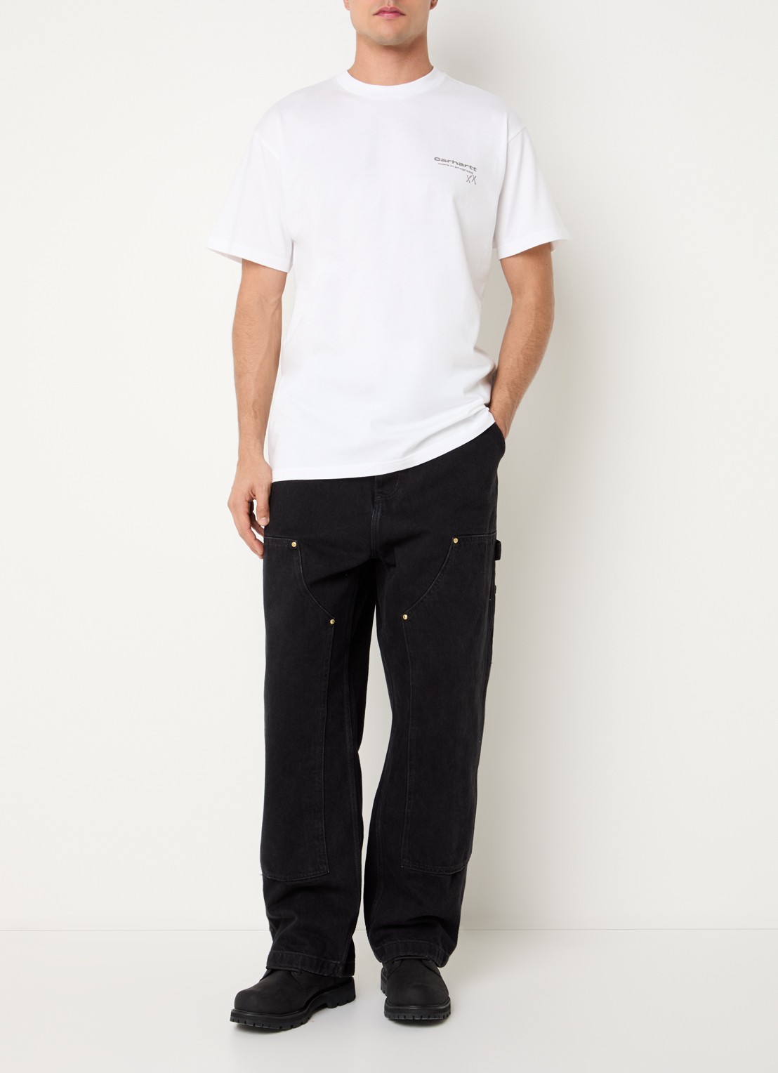 Carhartt WIP Garble T-shirt met logoprint - voorkant 3 wit