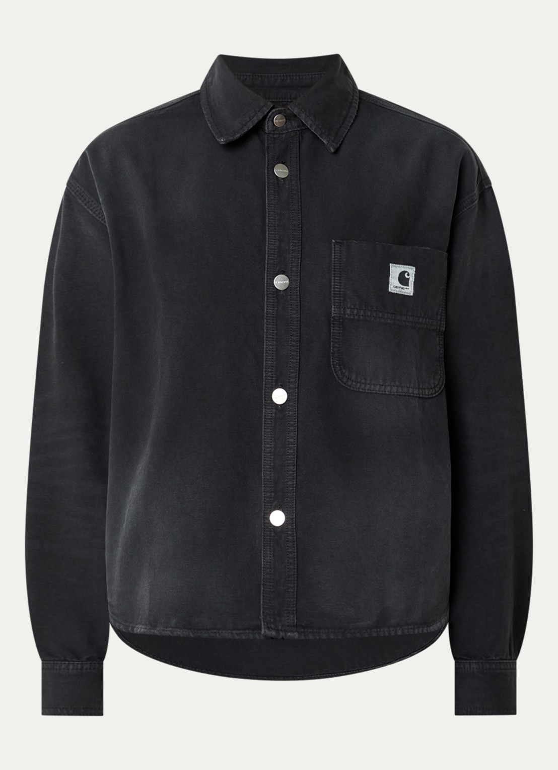 Carhartt WIP Georgia spijkerjas met borstzak - voorkant 2 zwart