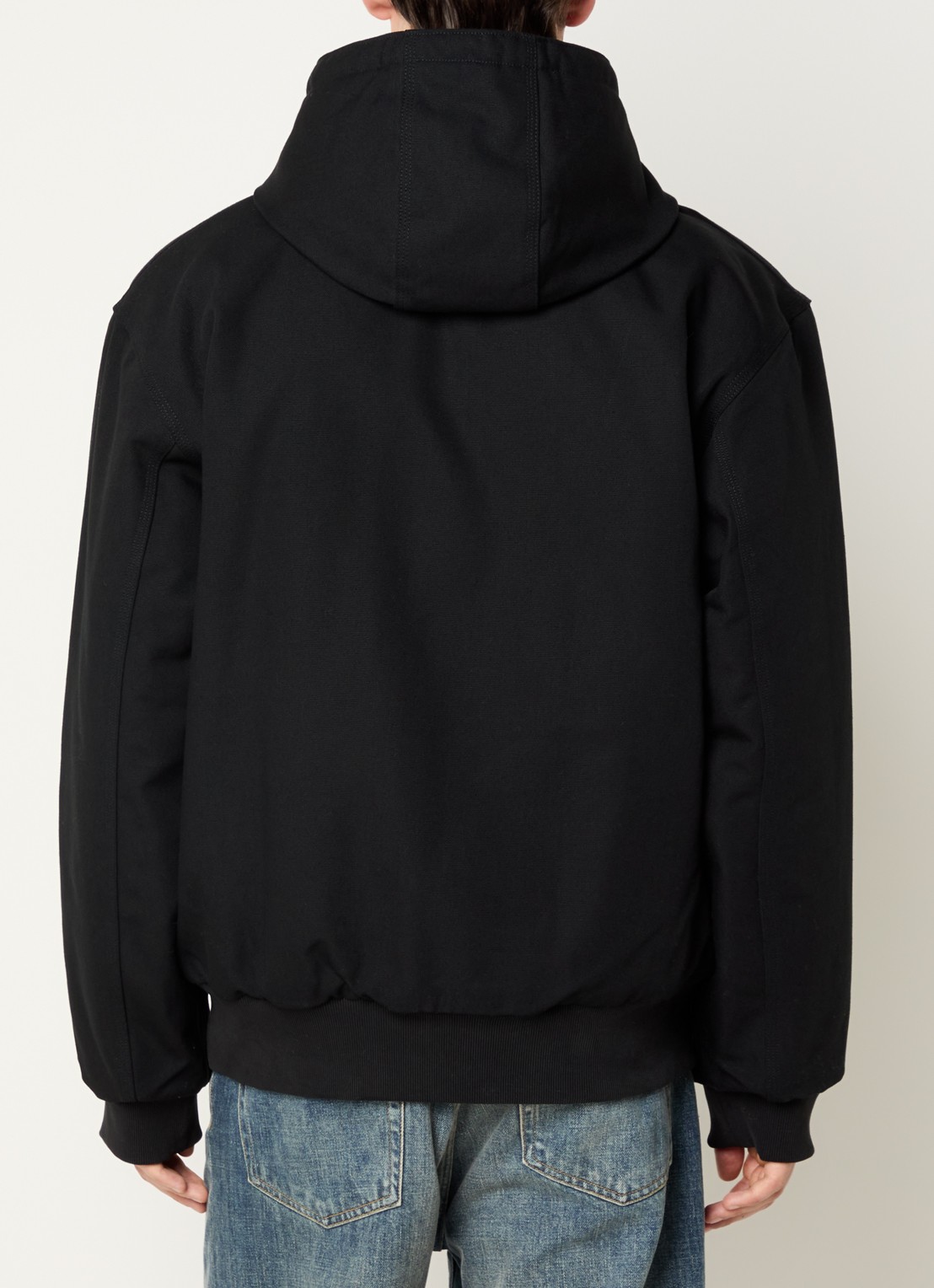Carhartt WIP Gewatteerd jack met capuchon en logoborduring - achterkant 2 zwart
