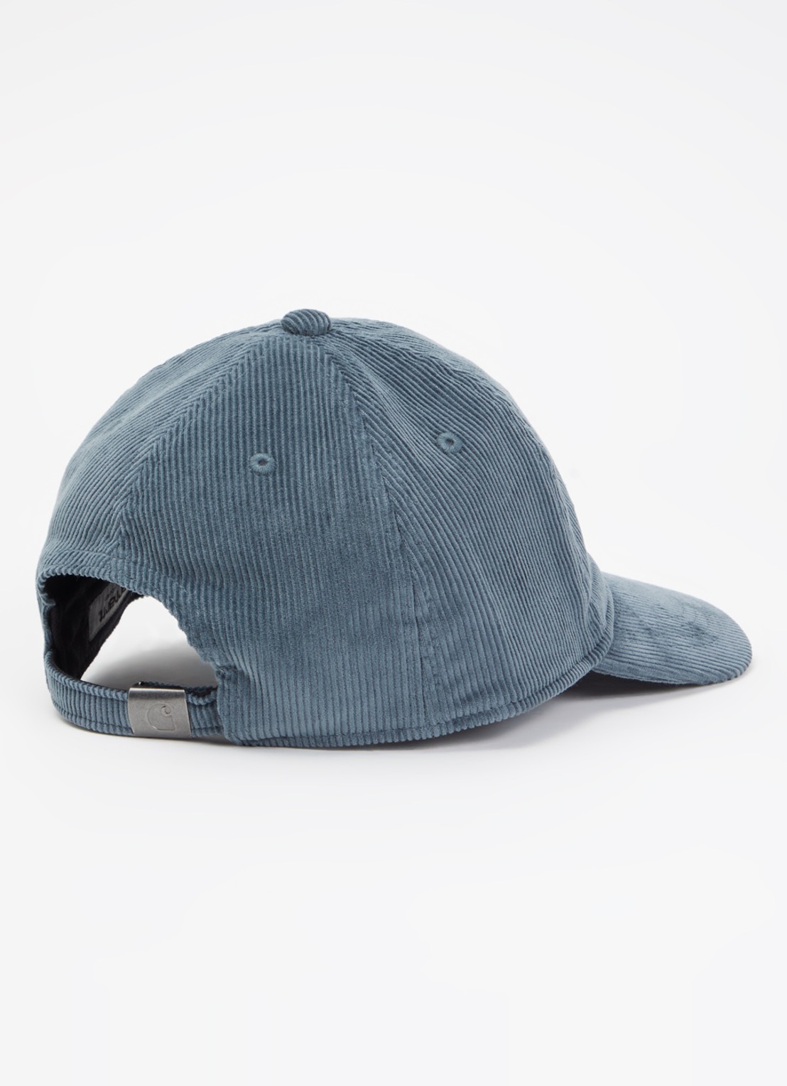 Carhartt WIP Harlem pet van corduroy met logo - detail 2 staalblauw