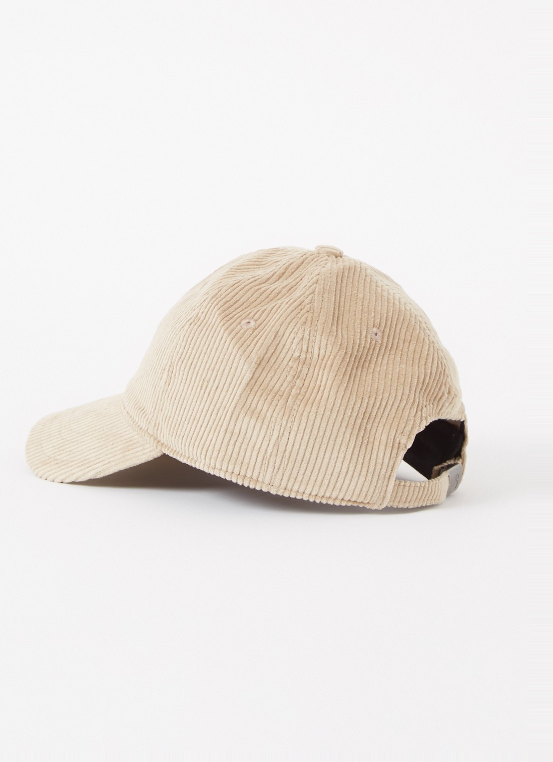 Carhartt WIP Harlem pet van corduroy met logoborduring  - detail 2 donkerbeige