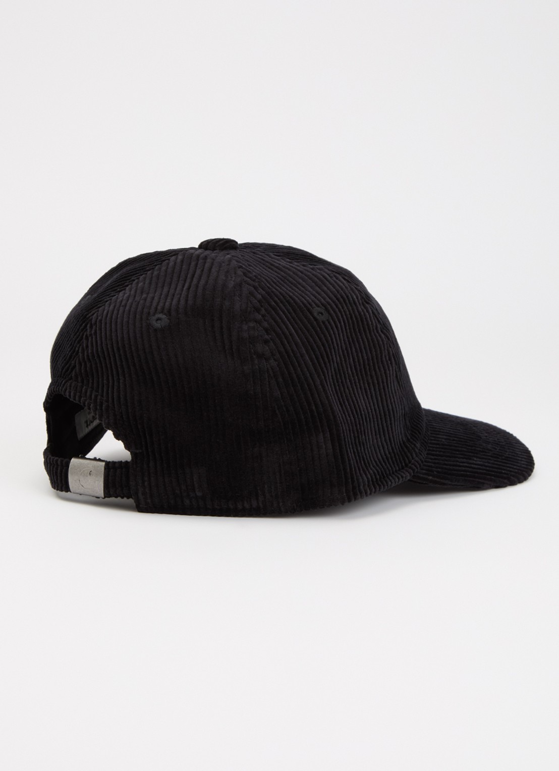 Carhartt WIP Harlem pet van corduroy met logoborduring - detail zwart