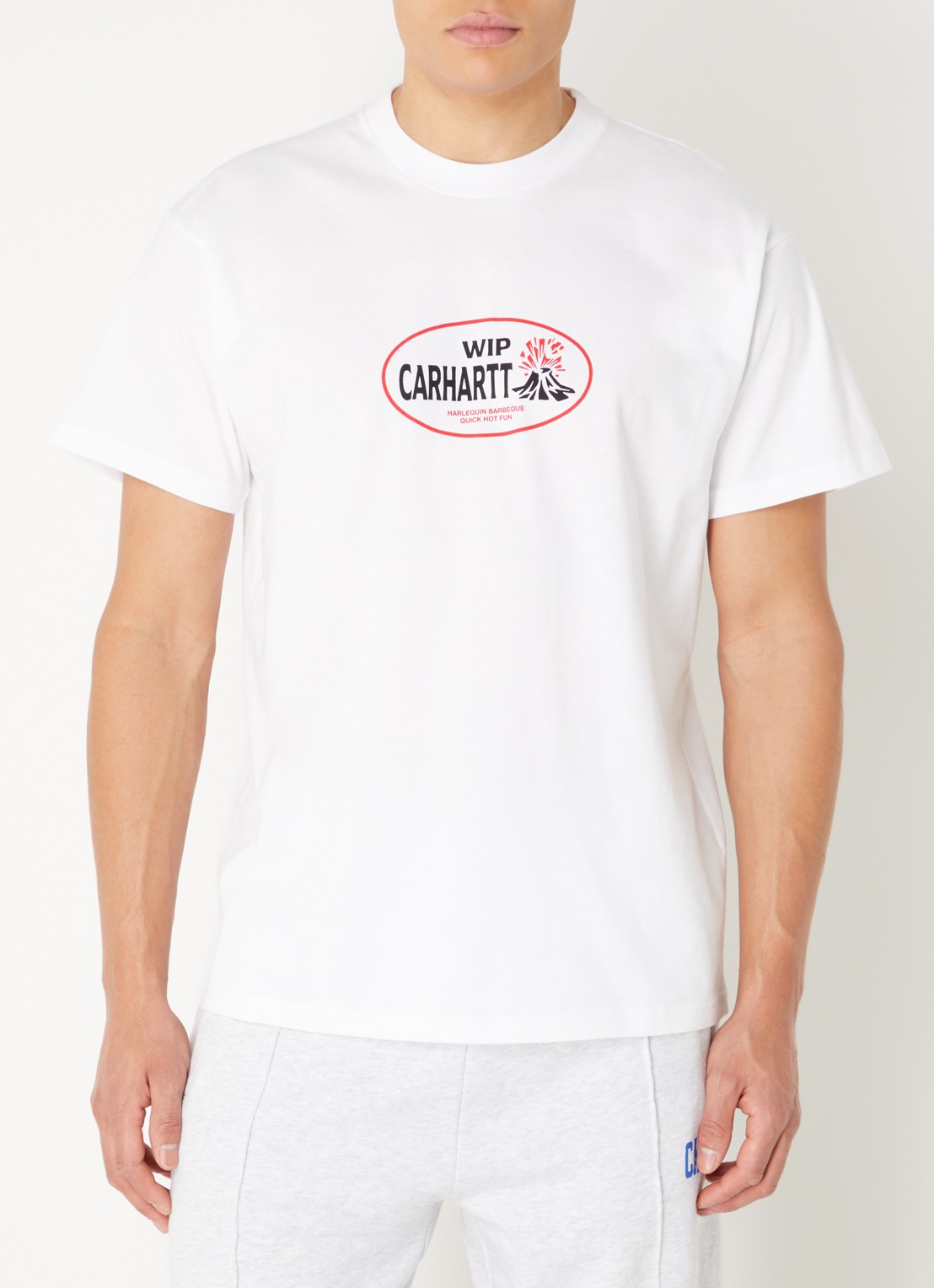 Carhartt WIP Harlequin BBQ T-shirt met logo- en backprint - achterkant 4 wit
