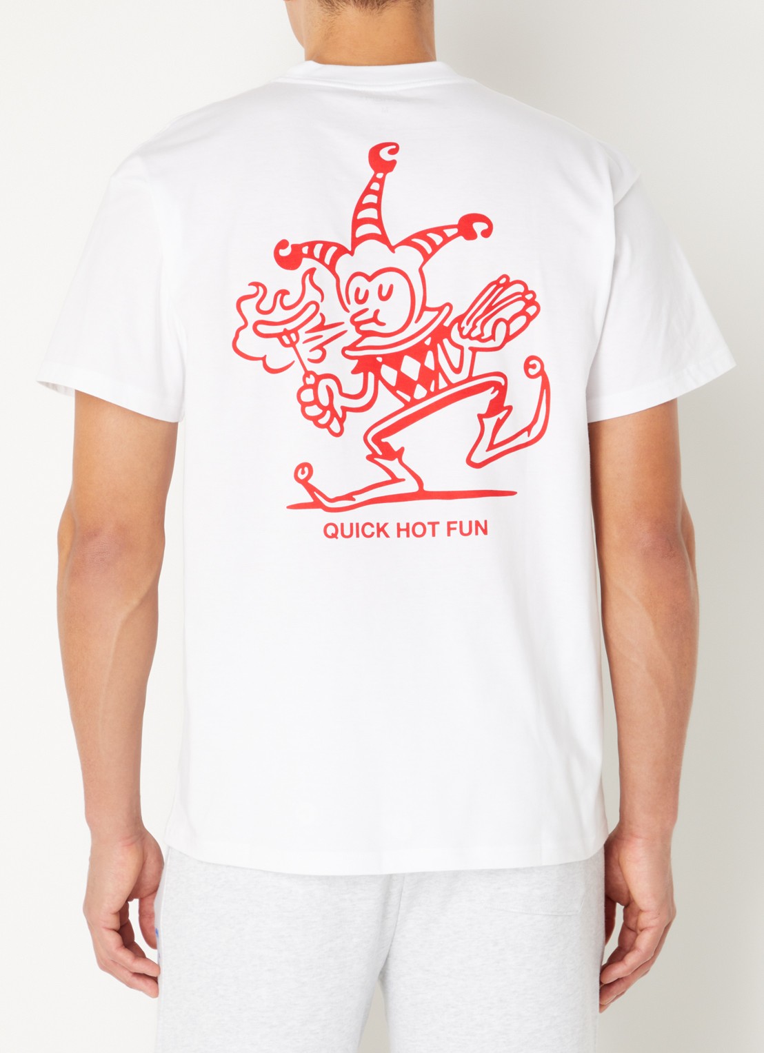 Carhartt WIP Harlequin BBQ T-shirt met logo- en backprint - detail wit