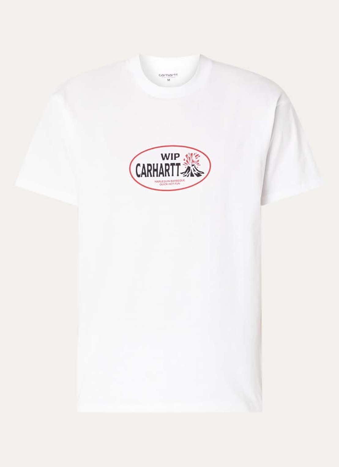 Carhartt WIP Harlequin BBQ T-shirt met logo- en backprint - voorkant 2 wit