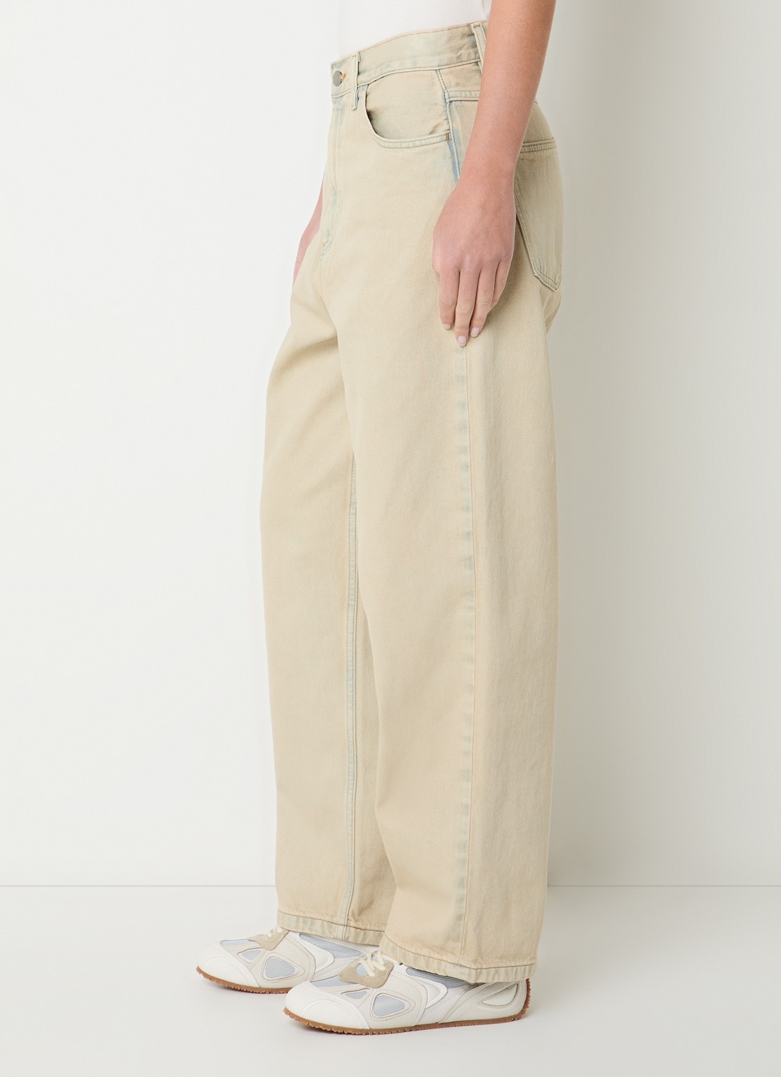 Carhartt WIP High waist straight leg jeans met gekleurde wassing - detail 3 creme