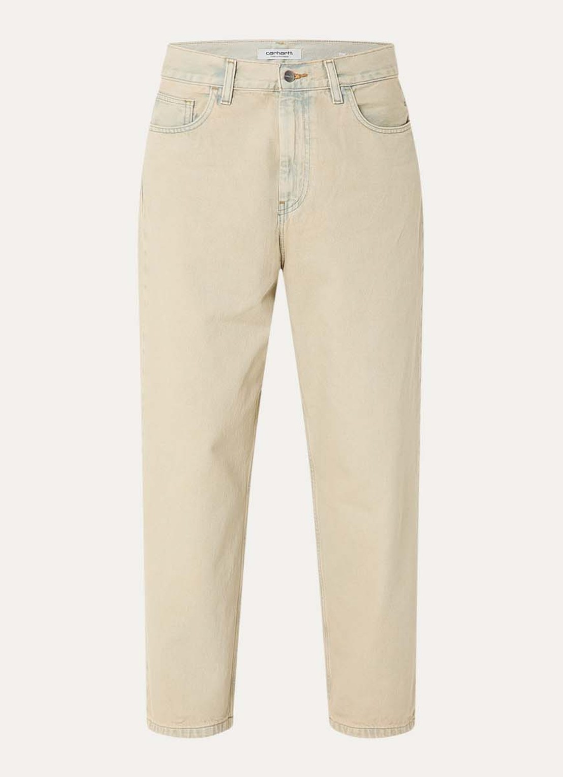 Carhartt WIP High waist straight leg jeans met gekleurde wassing - voorkant 4 creme