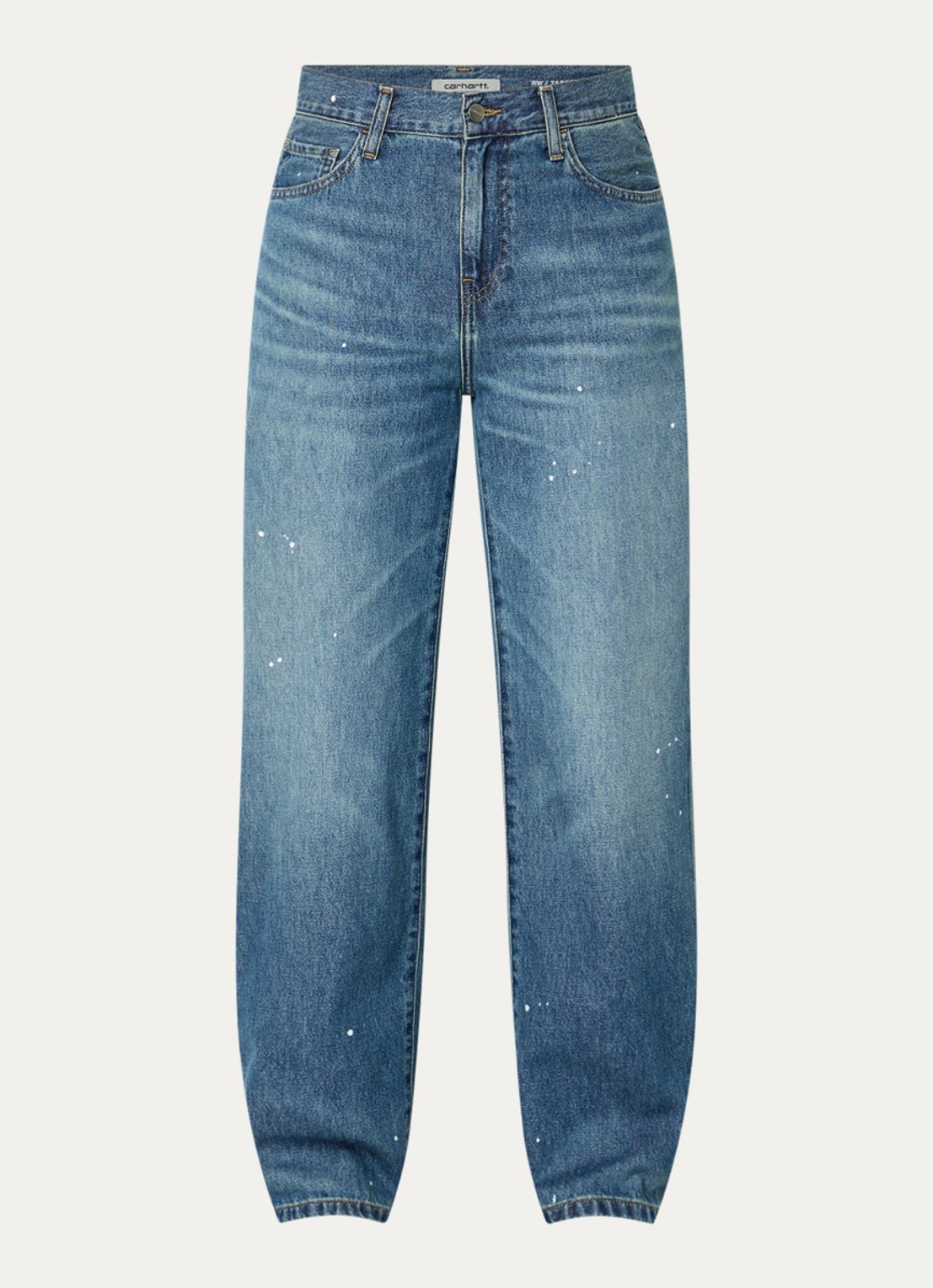 Carhartt WIP High waist straight leg jeans met medium wassing - voorkant 4 indigo
