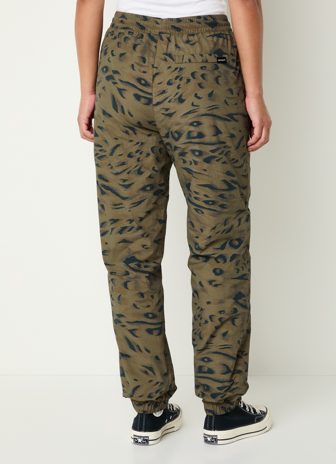 Carhartt WIP High waist tapered fit trackpants met steekzakken - achterkant 3 bronsgroen