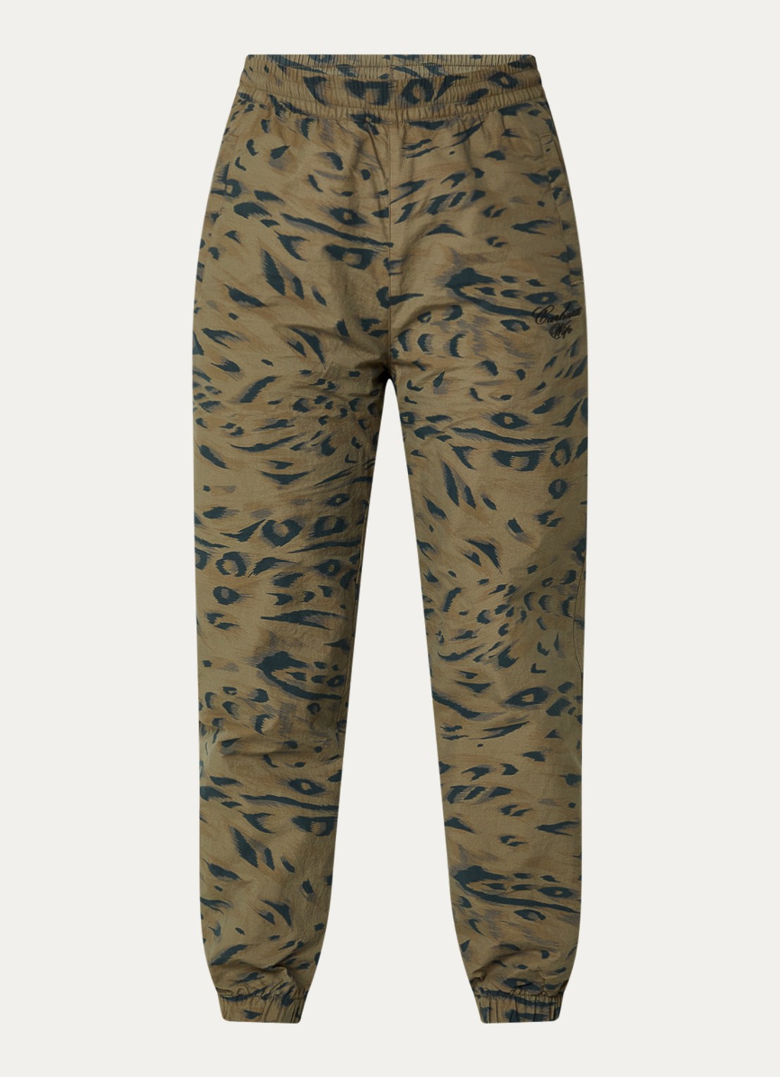 Carhartt WIP High waist tapered fit trackpants met steekzakken - voorkant bronsgroen