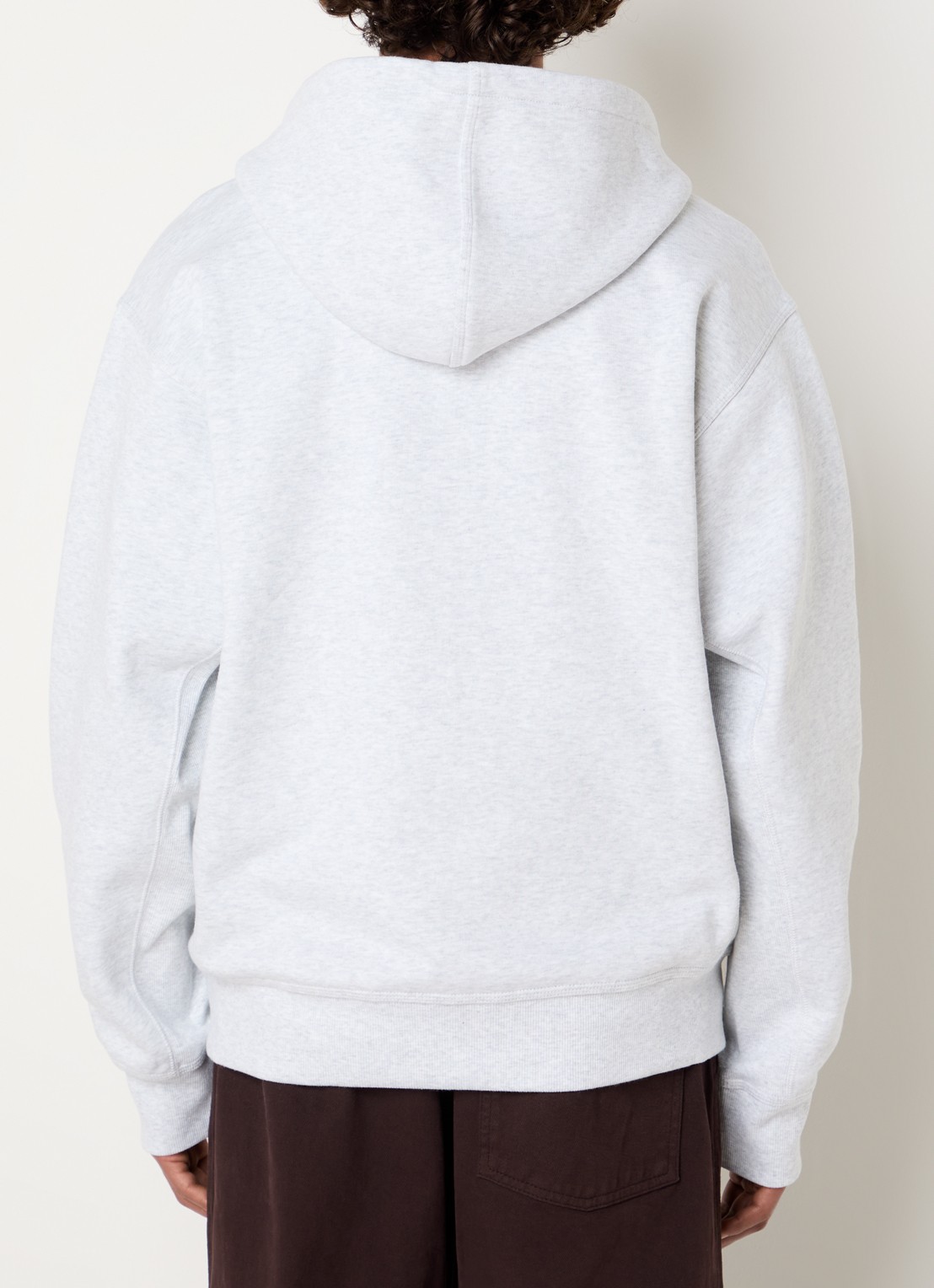 Carhartt WIP Hooded American Script sweatvest met logoborduring - achterkant 5 grijs