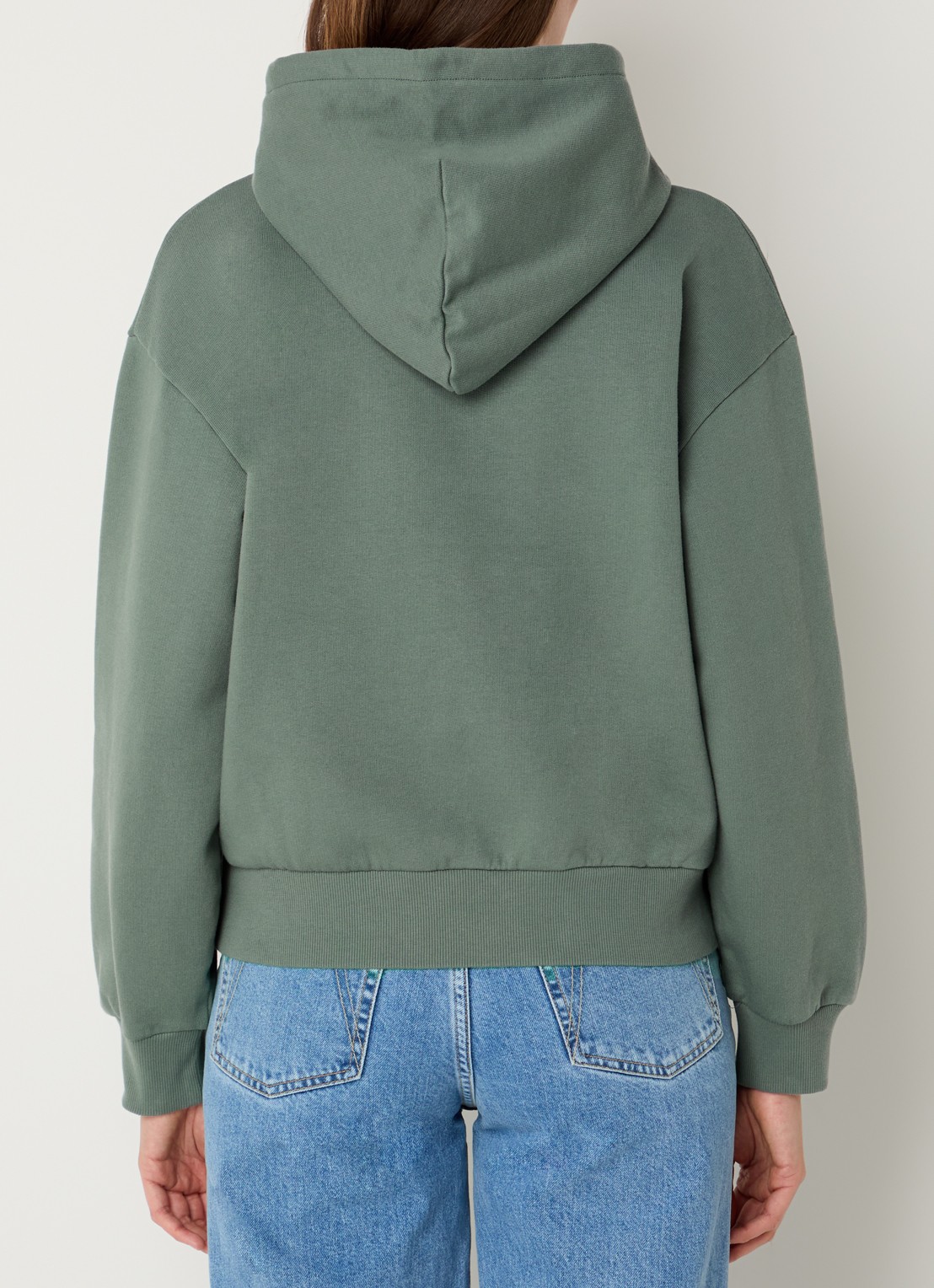 Carhartt WIP Hoodie met logoborduring - achterkant olijfgroen