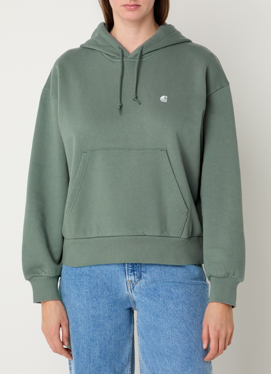 Carhartt WIP Hoodie met logoborduring - detail 4 olijfgroen