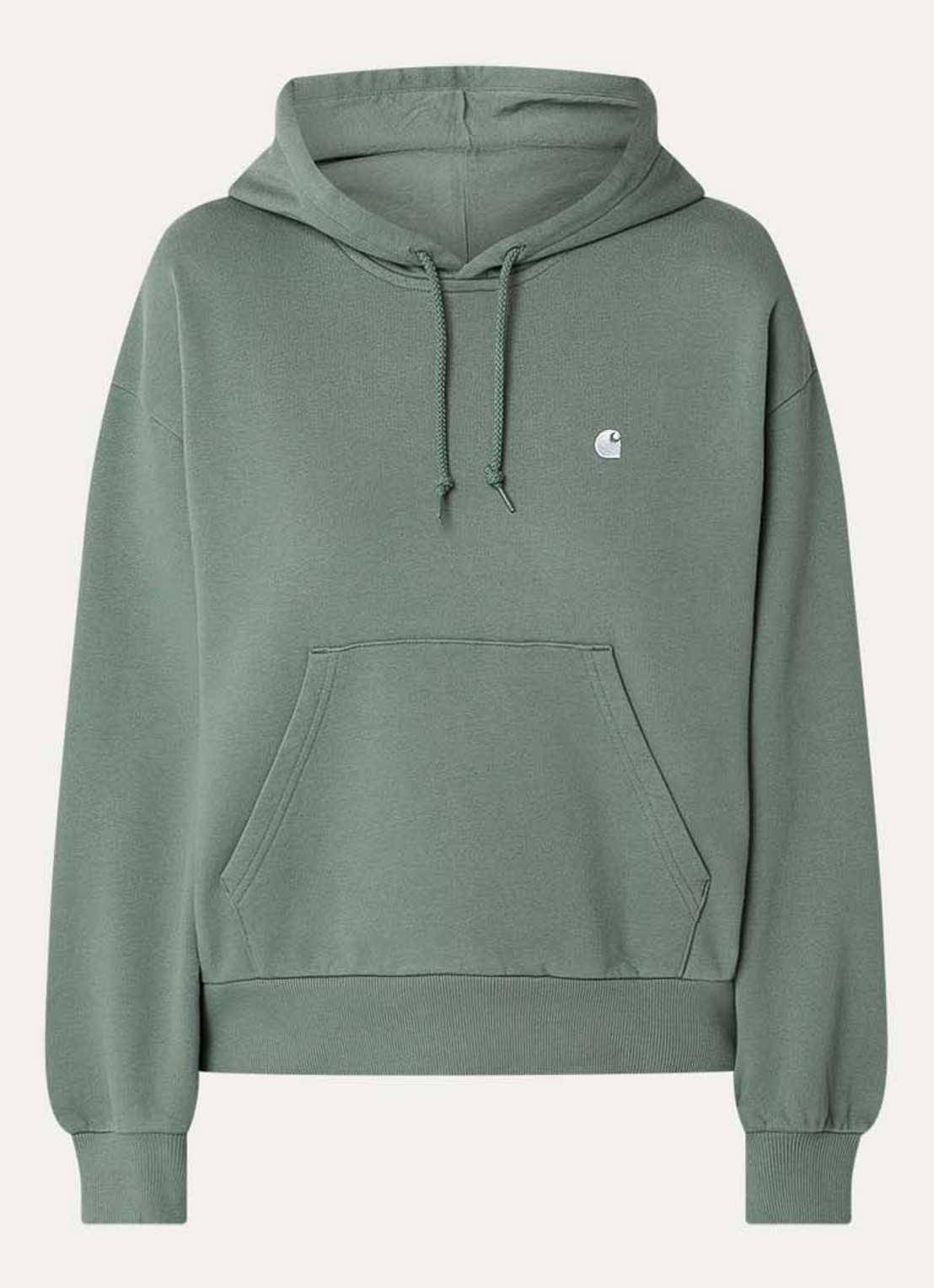 Carhartt WIP Hoodie met logoborduring - voorkant 2 olijfgroen