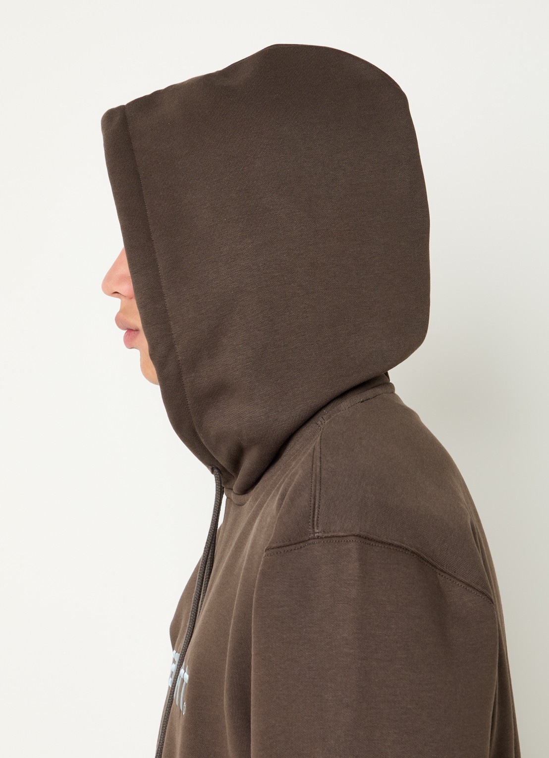 Carhartt WIP Hoodie met logoborduring - detail 3 donkerbruin