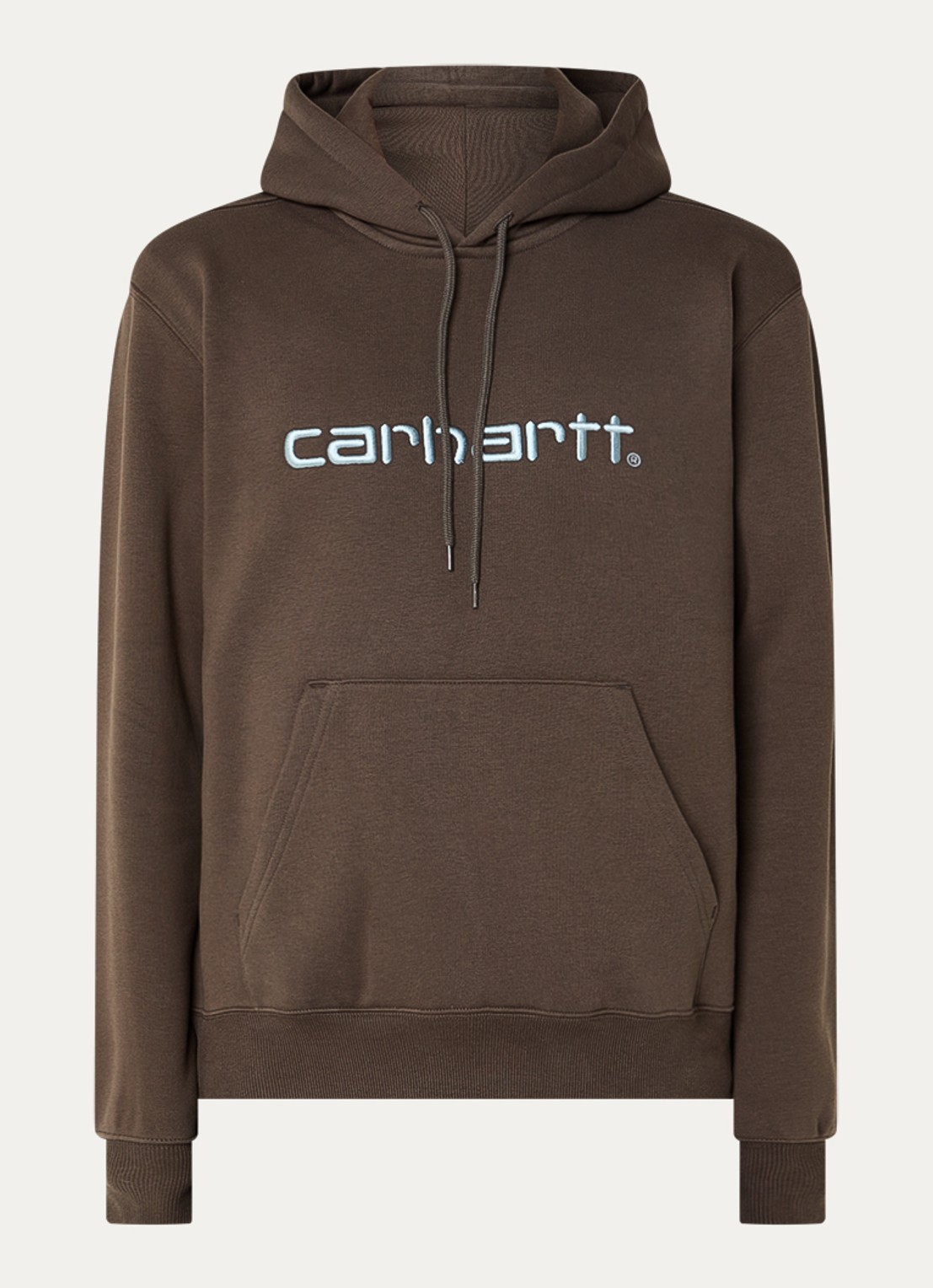 Carhartt WIP Hoodie met logoborduring - voorkant 4 donkerbruin