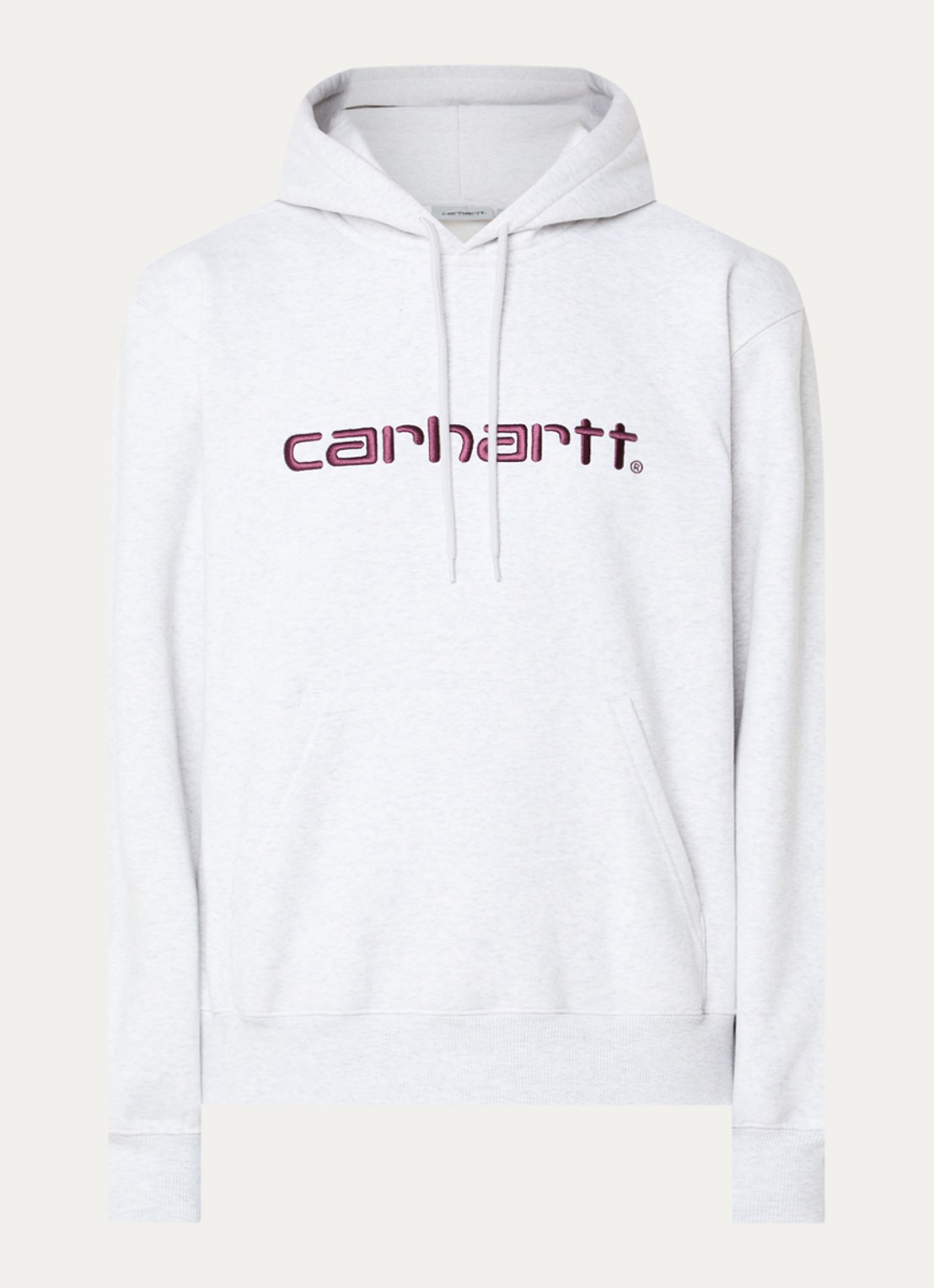 Carhartt WIP Hoodie met logoborduring - voorkant 4 grijsmele