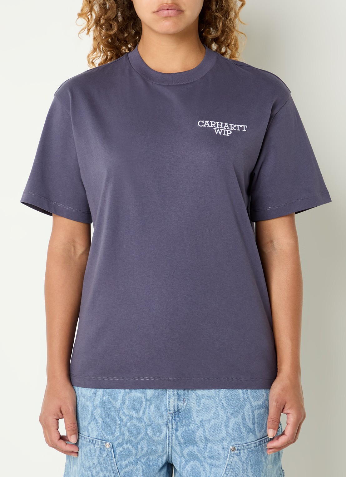 Carhartt WIP Huggin Cats T-shirt met logoborduring en backprint - achterkant 4 taupe