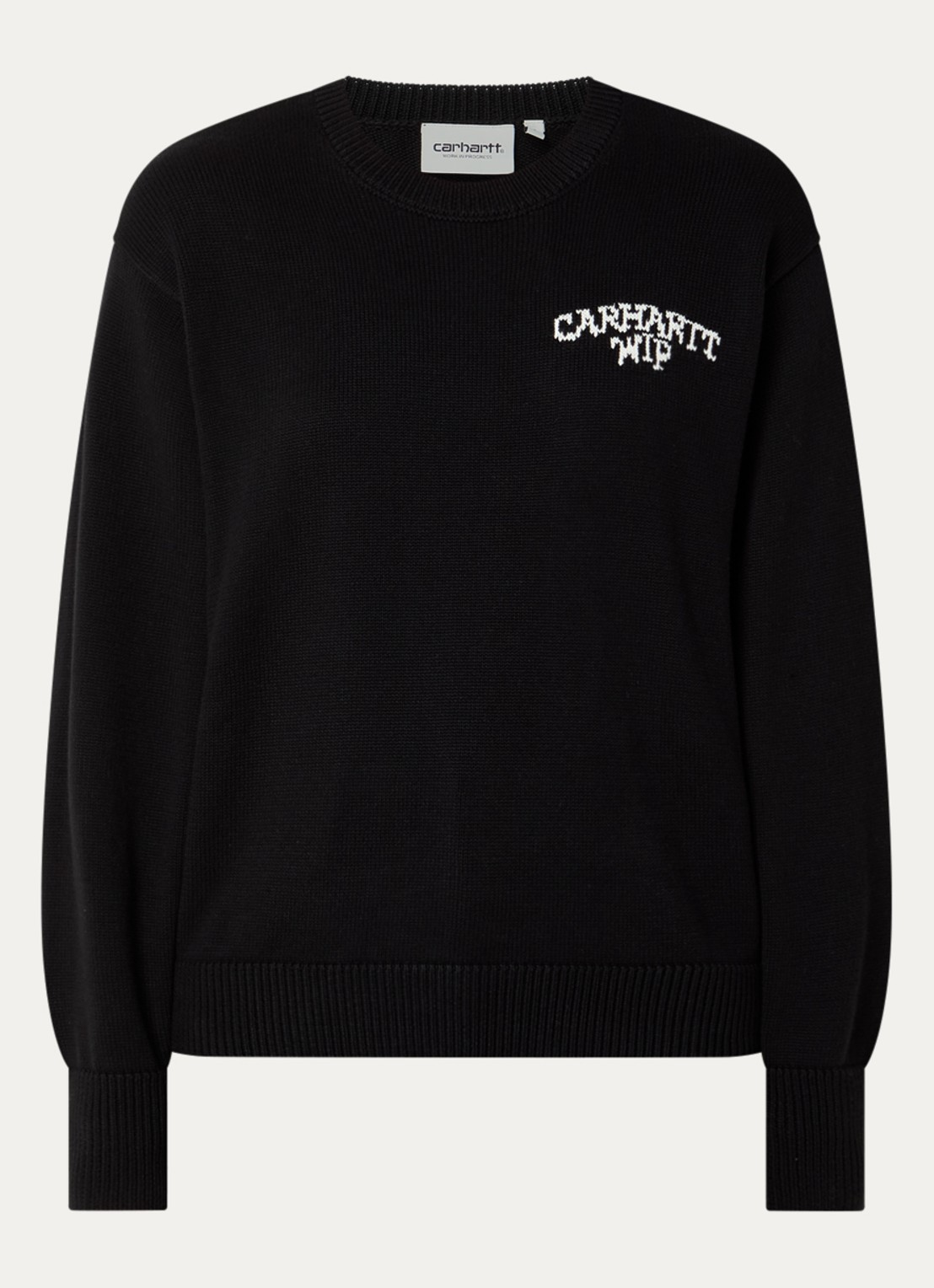 Carhartt WIP Hugging Cats fijngebreide trui met ingebreide print - voorkant 3 zwart