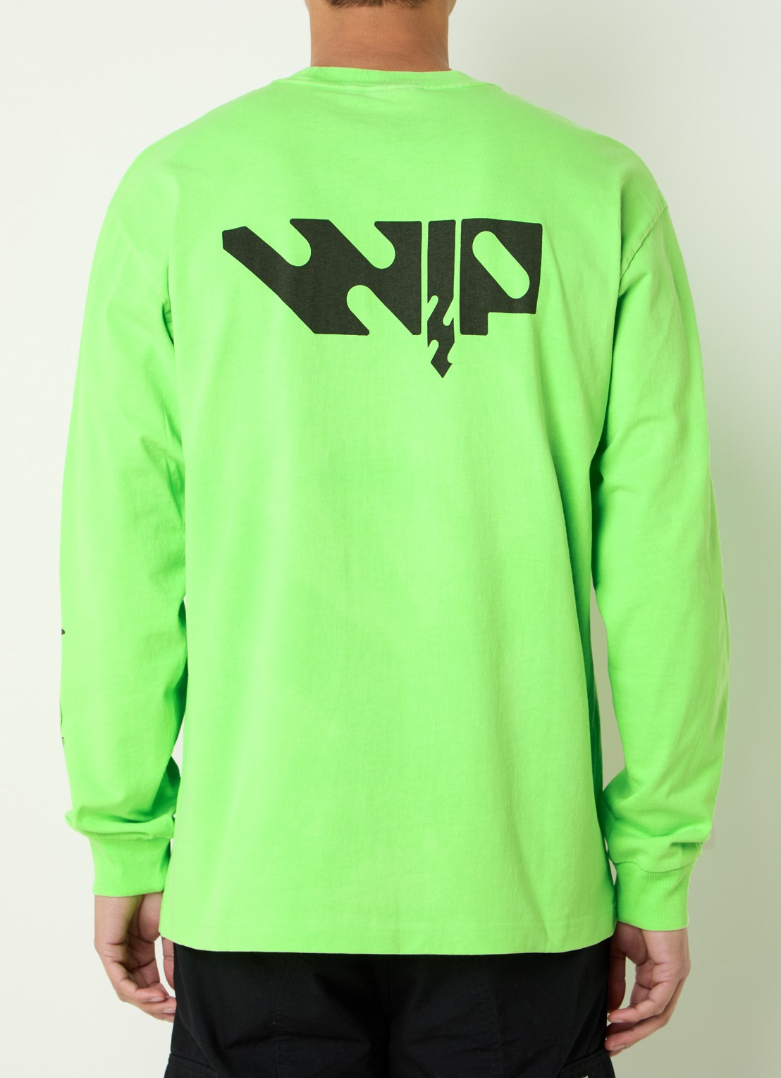 Carhartt WIP Industry T-shirt van  katoen met logo- en backprint  - achterkant felgroen