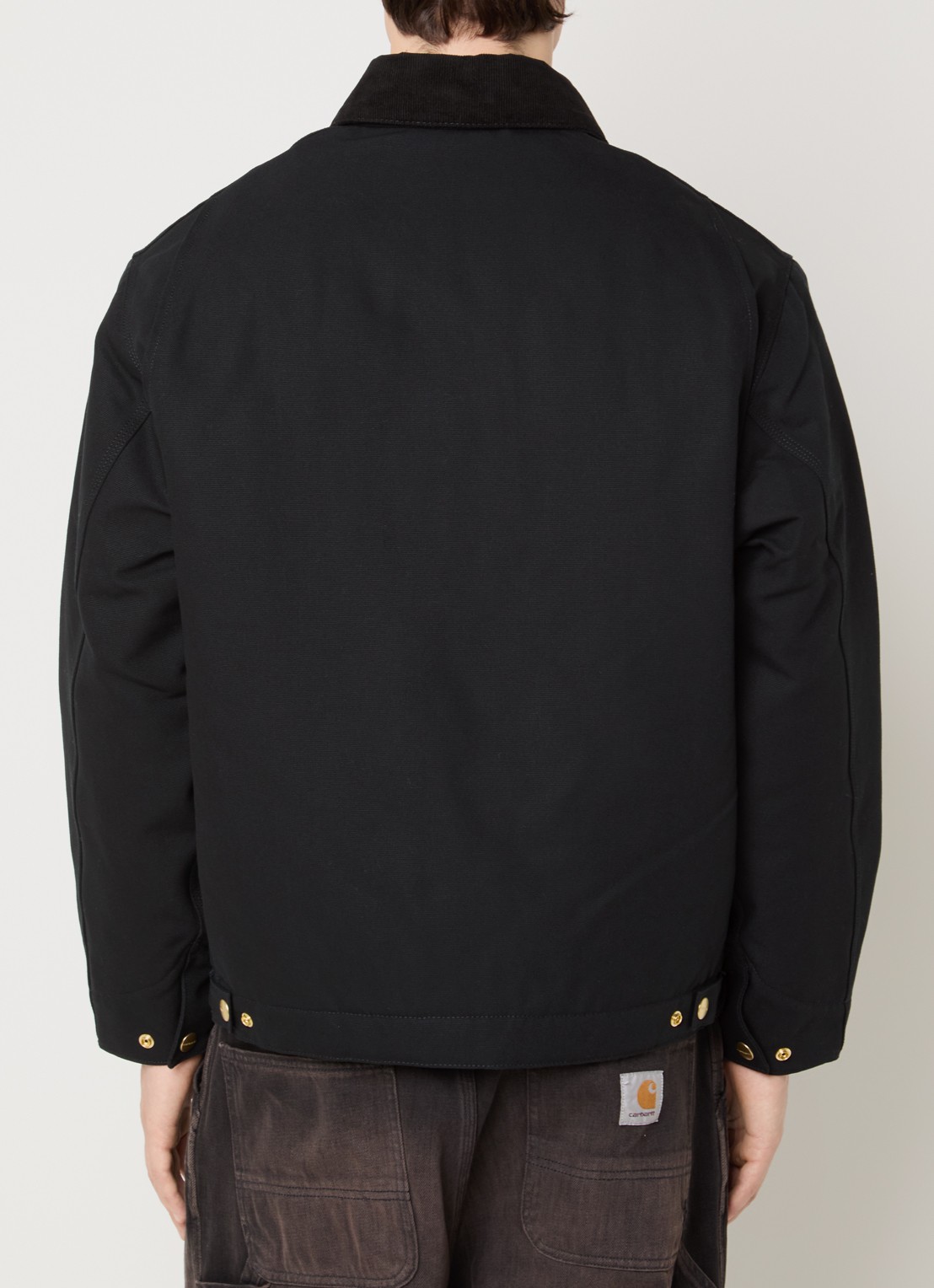 Carhartt WIP Jack met details van corduroy en steekzakken - achterkant zwart