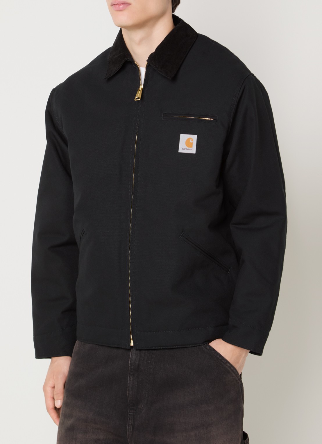 Carhartt WIP Jack met details van corduroy en steekzakken - detail 2 zwart