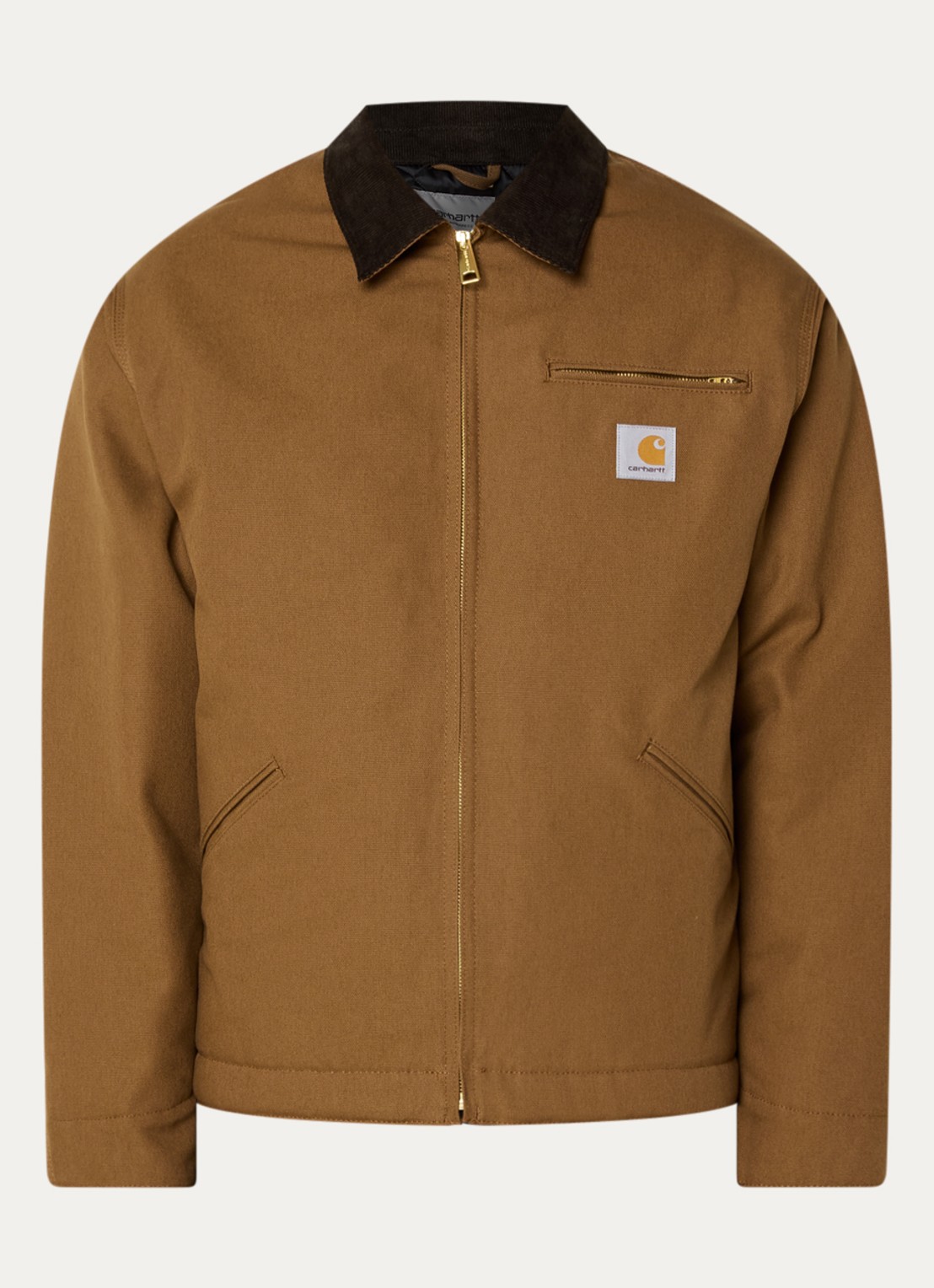 Carhartt WIP Jack met details van corduroy en steekzakken - voorkant 2 bruin