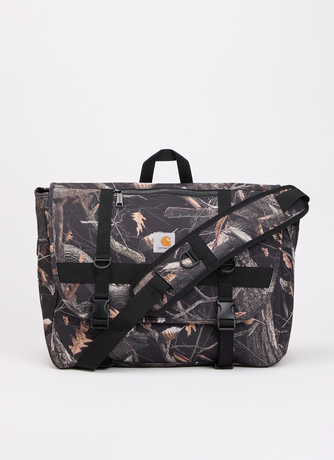 Carhartt WIP Jake crossbodytas met logo en verstelbare schouderriem - voorkant zwart
