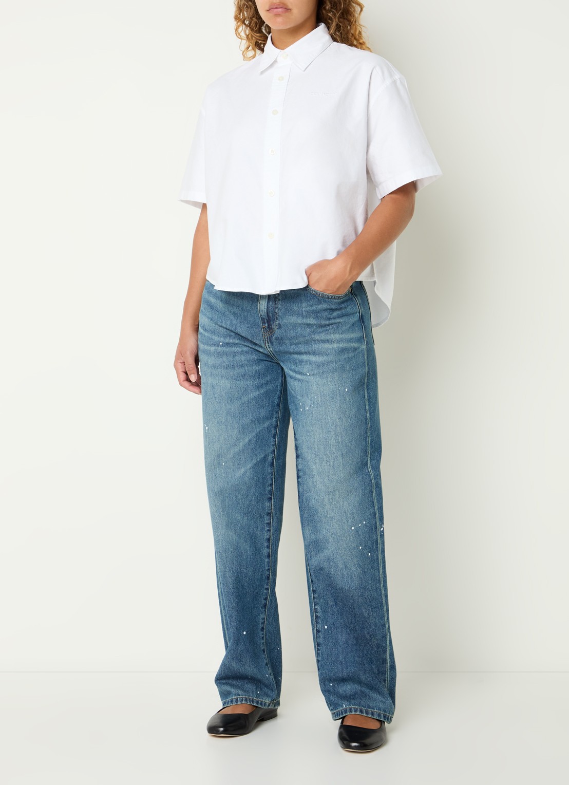 Carhartt WIP Kaia blouse met logoborduring - voorkant 3 wit