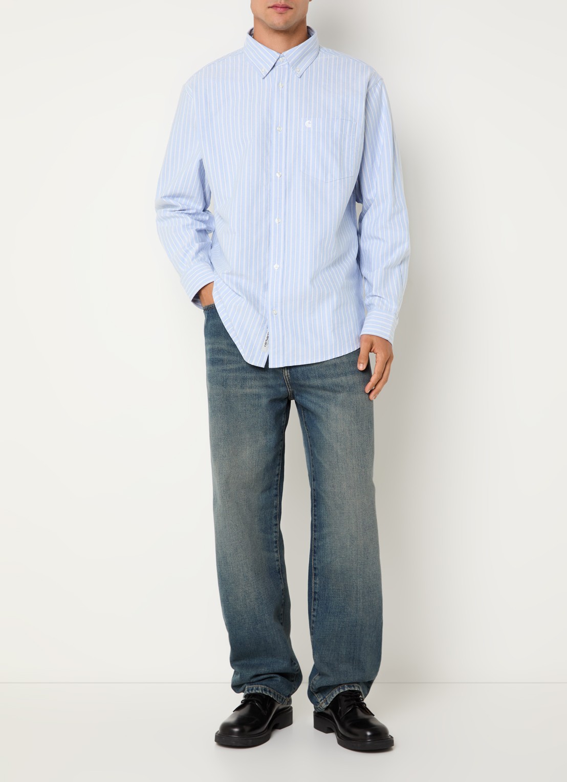 Carhartt WIP Kanan overhemd met borstzak - voorkant 4 blauwgrijs