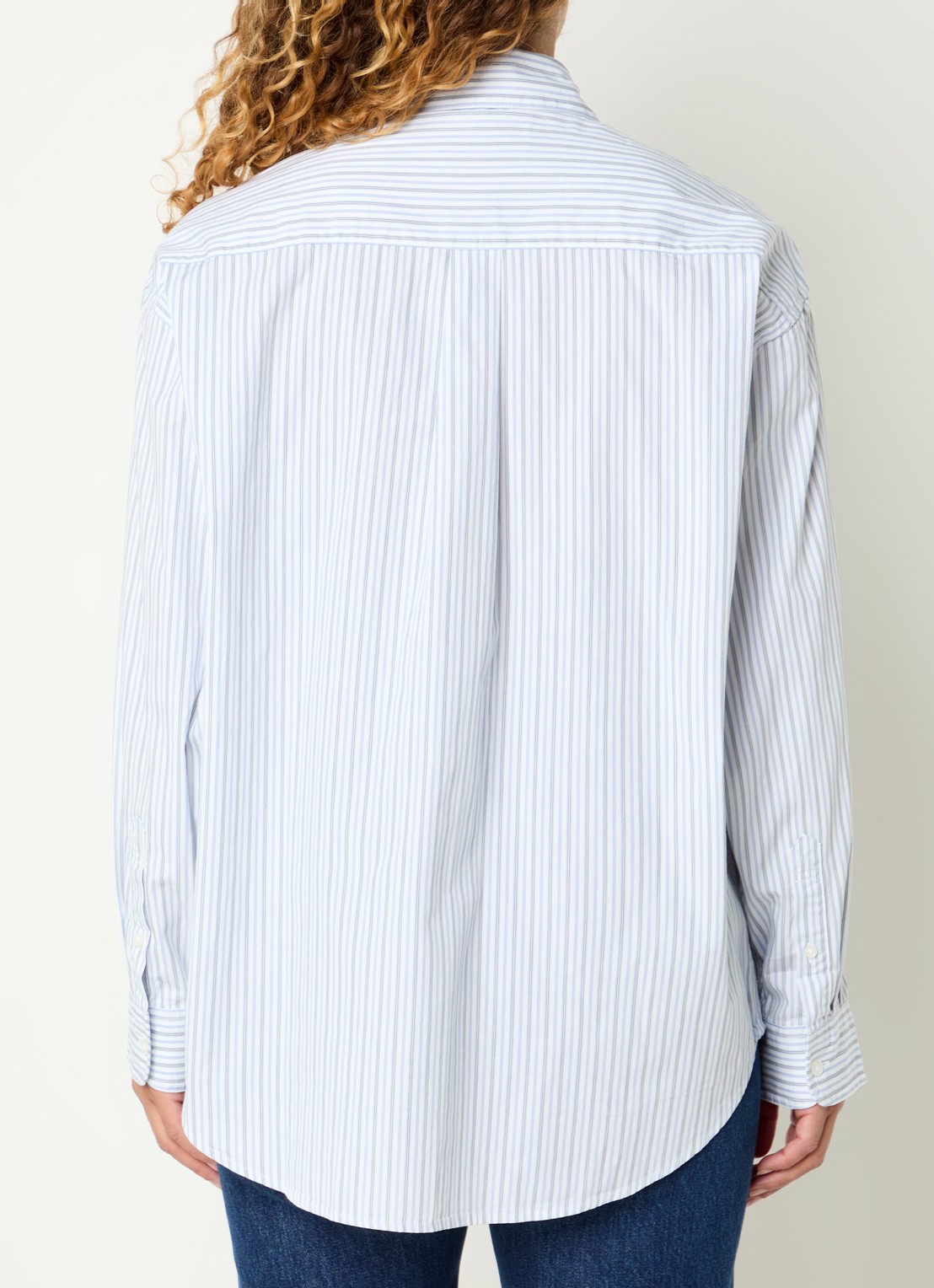 Carhartt WIP Keene blouse met streepprint en logoborduring - achterkant blauwgrijs