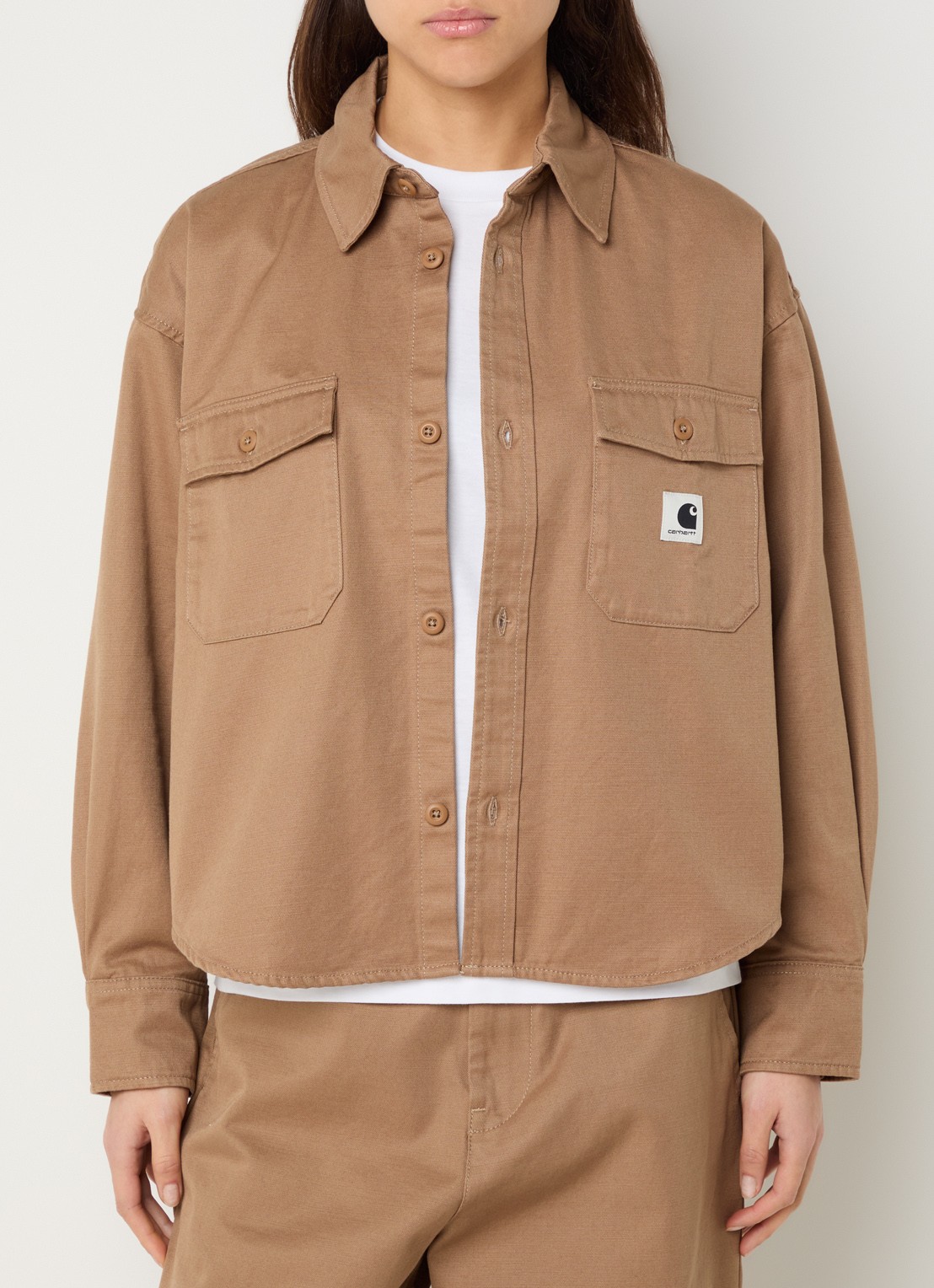Carhartt WIP Kelly jack met klepzakken en logo - detail 4 camel