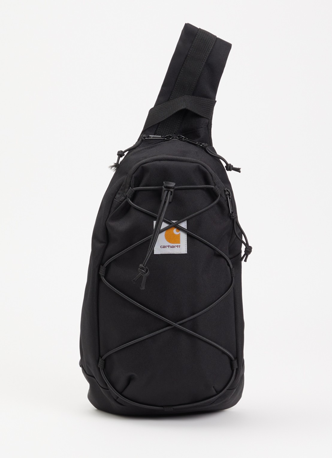 Carhartt WIP Kyle schoudertas met logo en verstelbare schouderriem - voorkant 5 zwart
