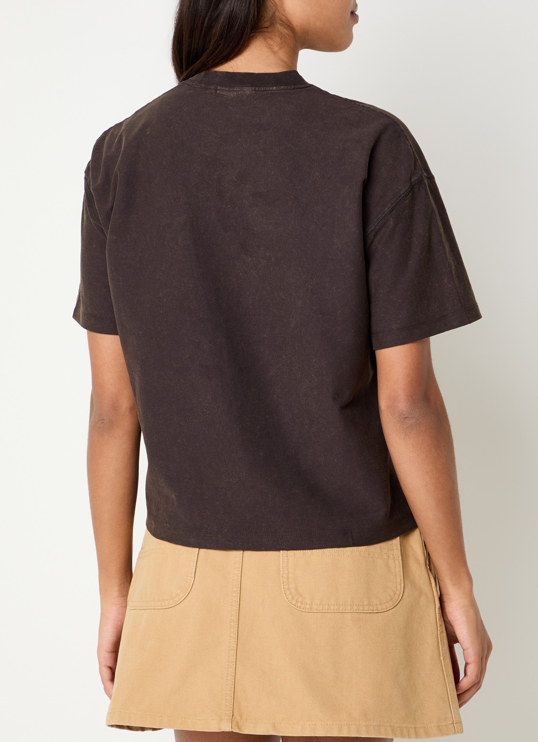 Carhartt WIP Lambert T-shirt met logo - achterkant 2 donkerbruin