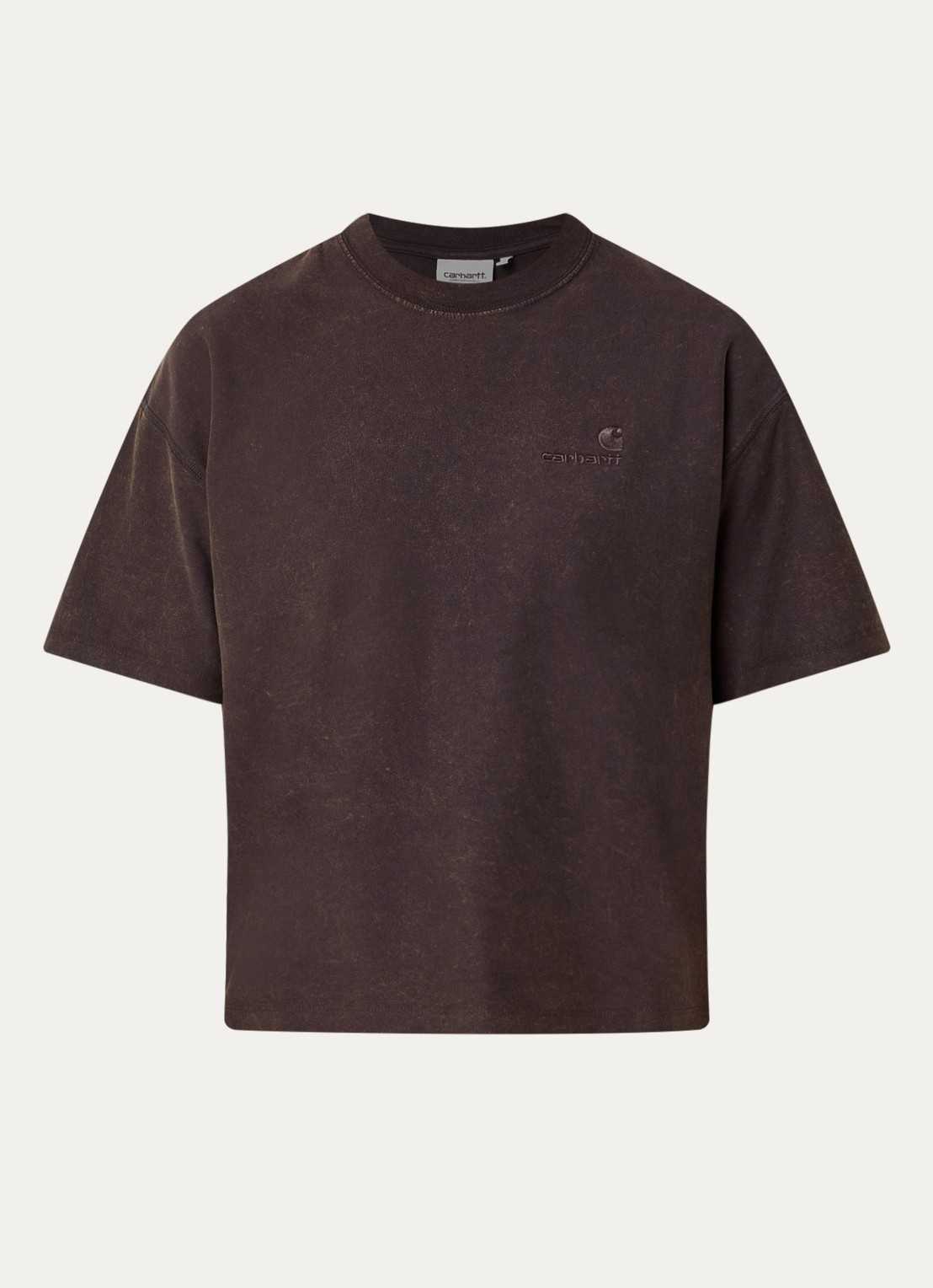 Carhartt WIP Lambert T-shirt met logo - voorkant 3 donkerbruin