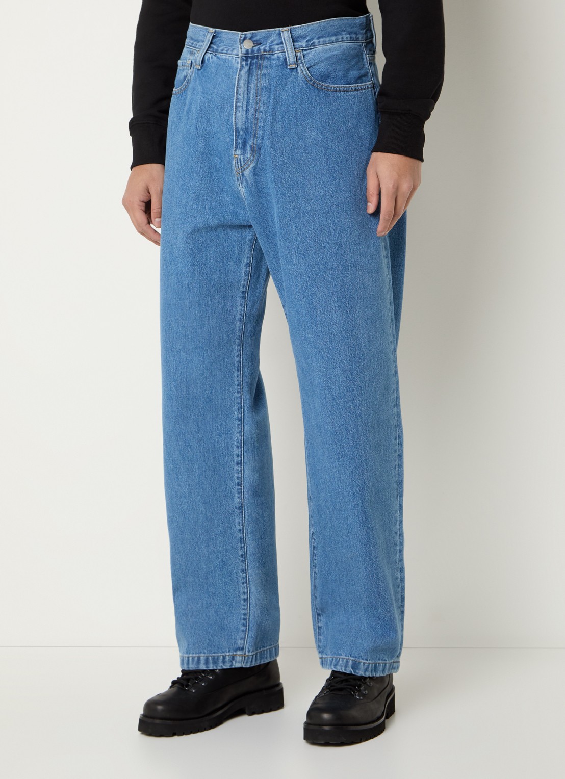 Carhartt WIP Landon loose fit jeans met medium wassing - detail 4 indigo