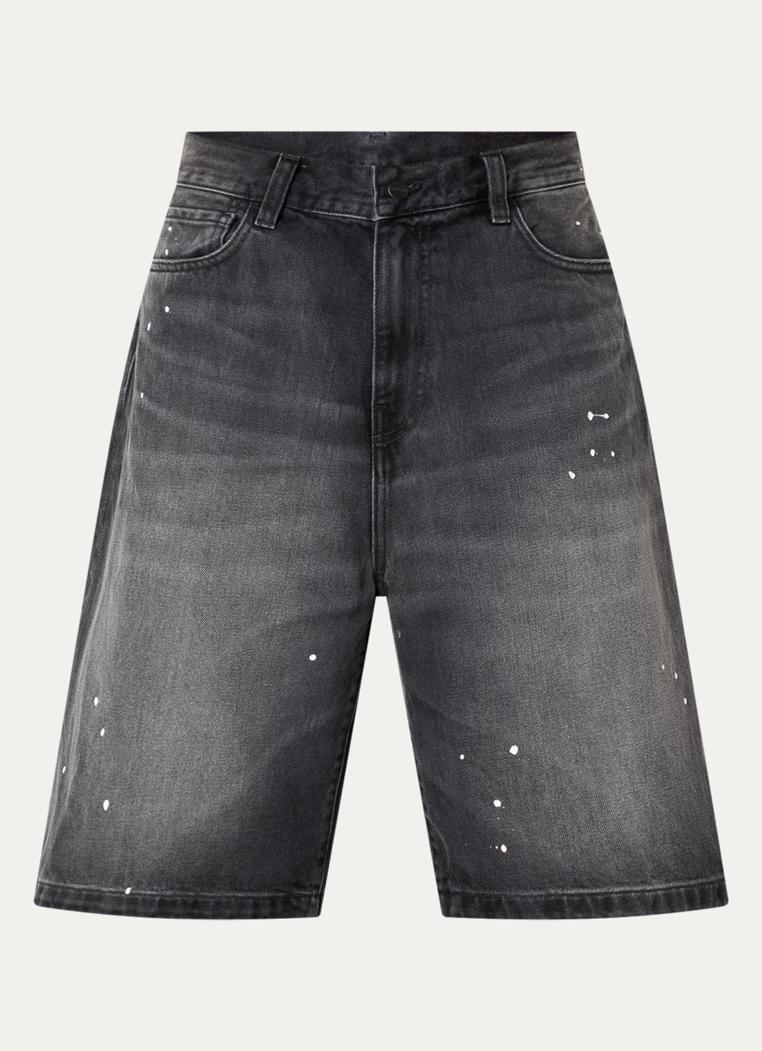 Carhartt WIP Landon straight fit korte broek van denim met gekleurde wassing - voorkant 3 zwart