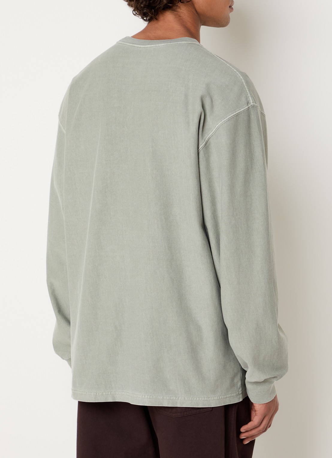 Carhartt WIP Loose Pocket long sleeve met logo - achterkant groen
