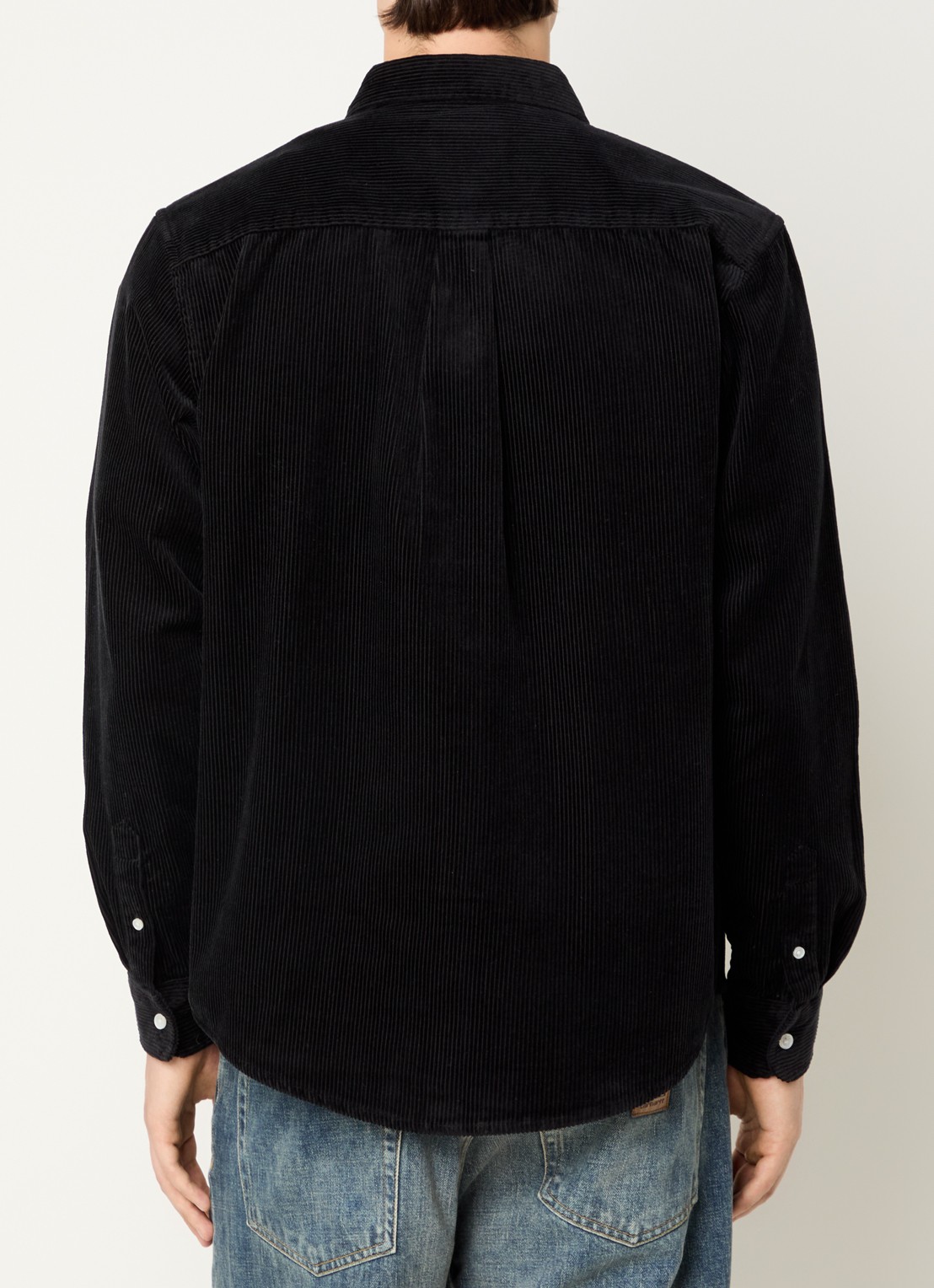 Carhartt WIP Madison overshirt van corduroy - achterkant antraciet