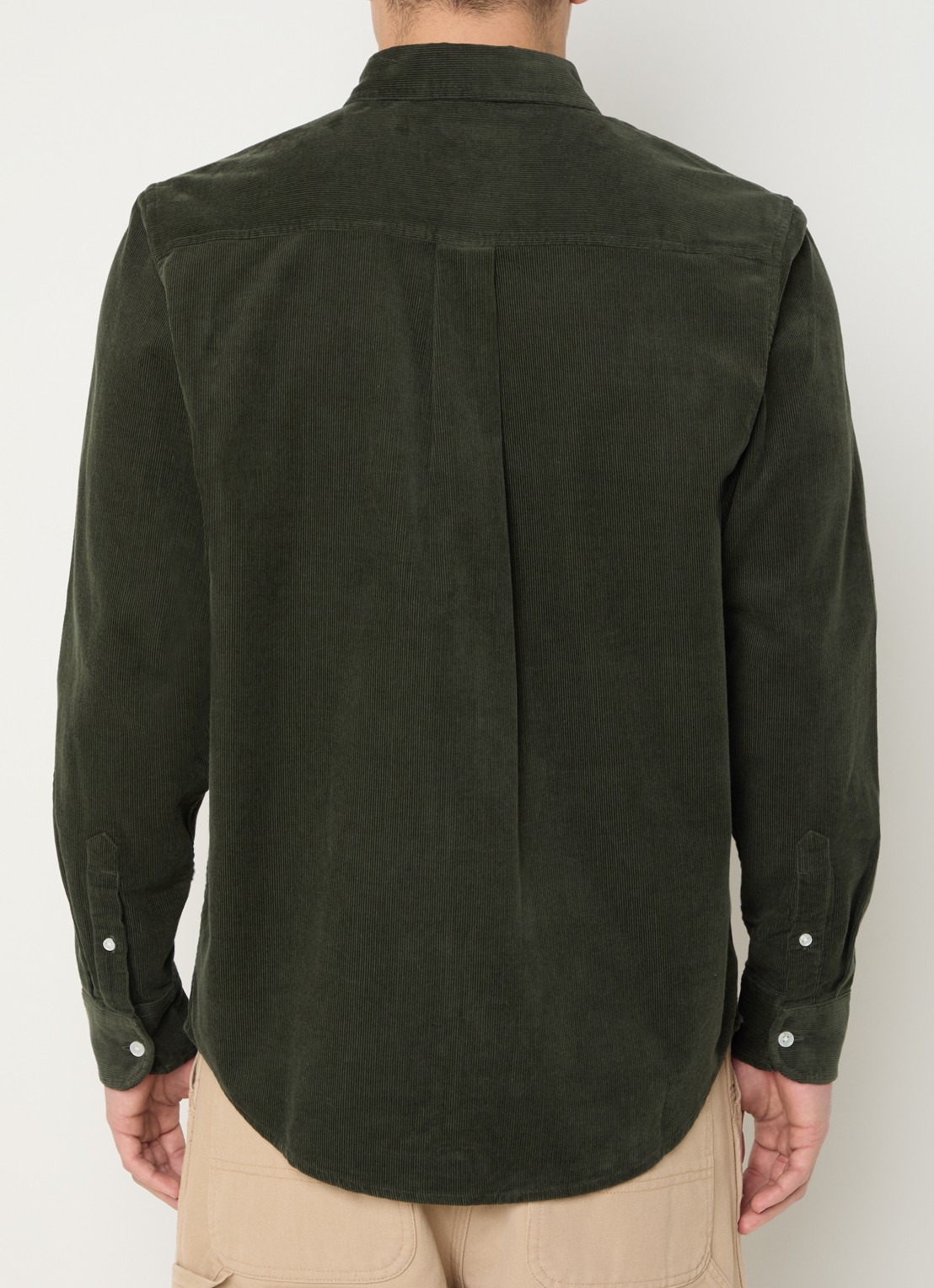 Carhartt WIP Madison regular fit overhemd van corduroy - achterkant 3 bronsgroen