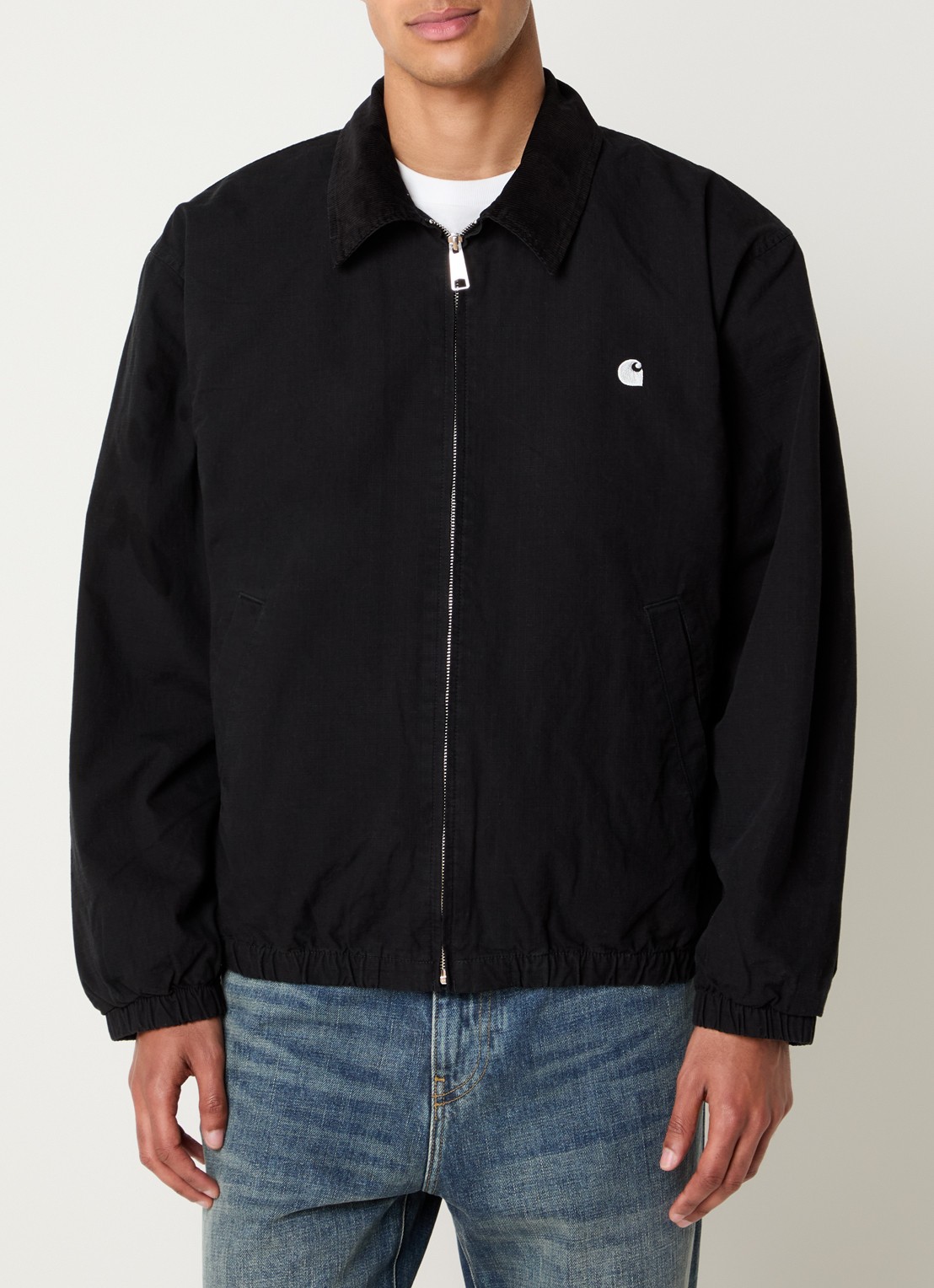 Carhartt WIP Madison Ripstop softshell jas met detail van corduroy  - detail 3 zwart