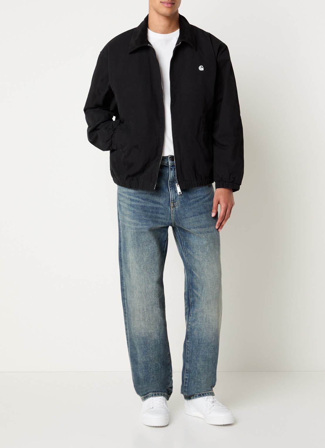 Carhartt WIP Madison Ripstop softshell jas met detail van corduroy  - voorkant 2 zwart