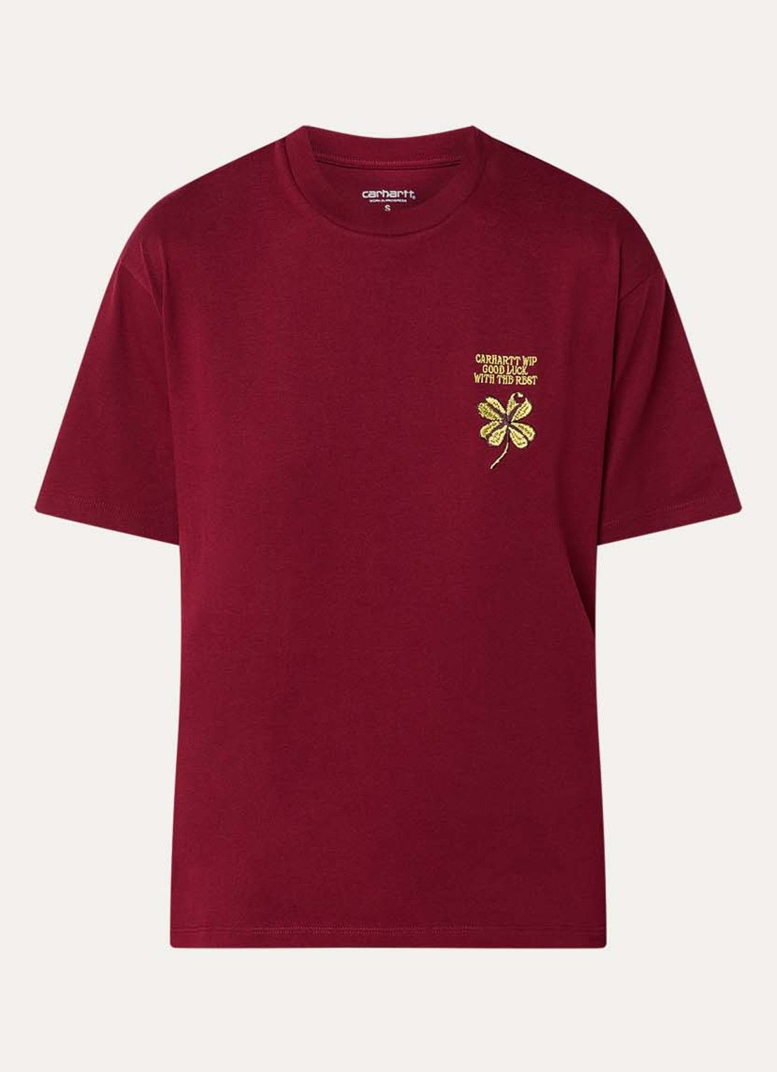 Carhartt WIP Marsala T-shirt met logoborduring - voorkant 2 donkerrood
