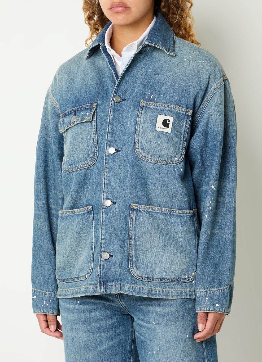 Carhartt WIP Michigan spijkerjas met logo - detail 4 indigo