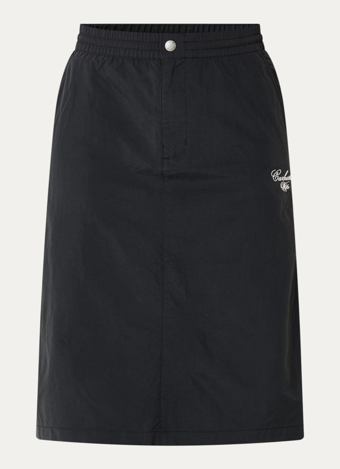 Carhartt WIP Midi rok met logoborduring en steekzakken - voorkant zwart