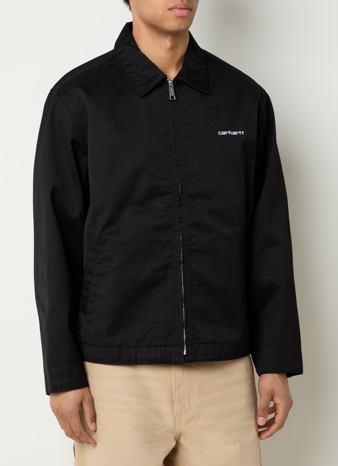 Carhartt WIP Module jack met steekzakken en logoborduring - detail 4 zwart